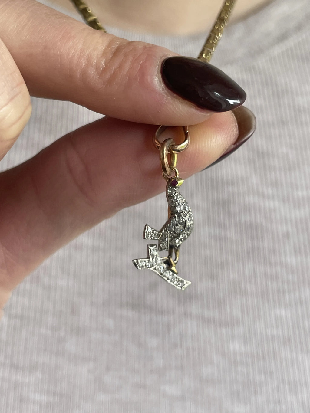 Antique Victorian Partridge Charm