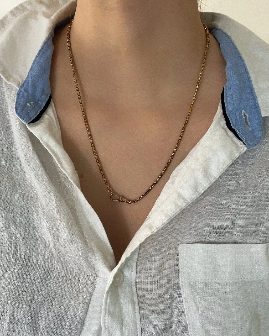 Victorian 9ct Gold Fancy Link Chain with Dog Clip