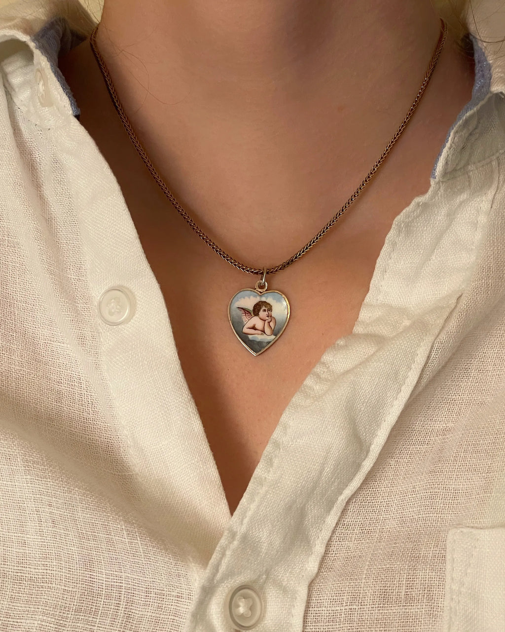 19th-Century Continental Enamelled Cherub Charm