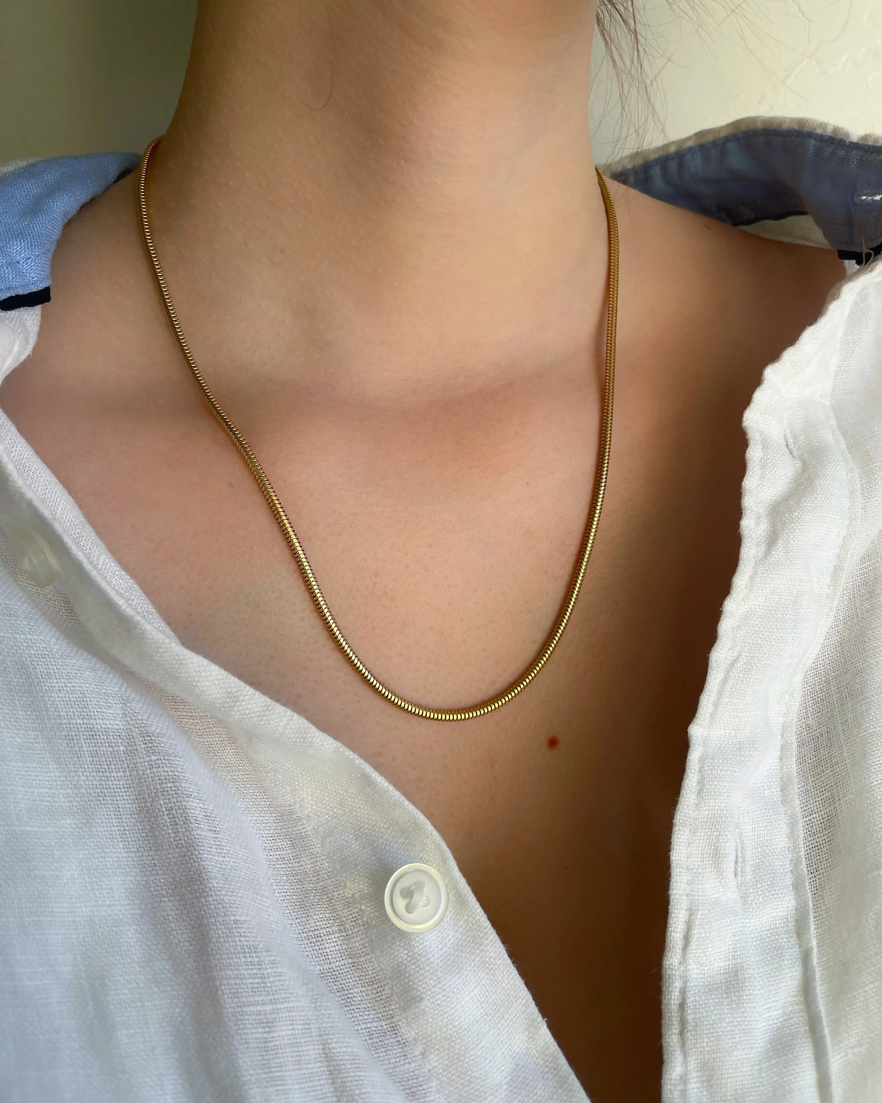 Vintage 18ct Yellow Gold Snake Chain