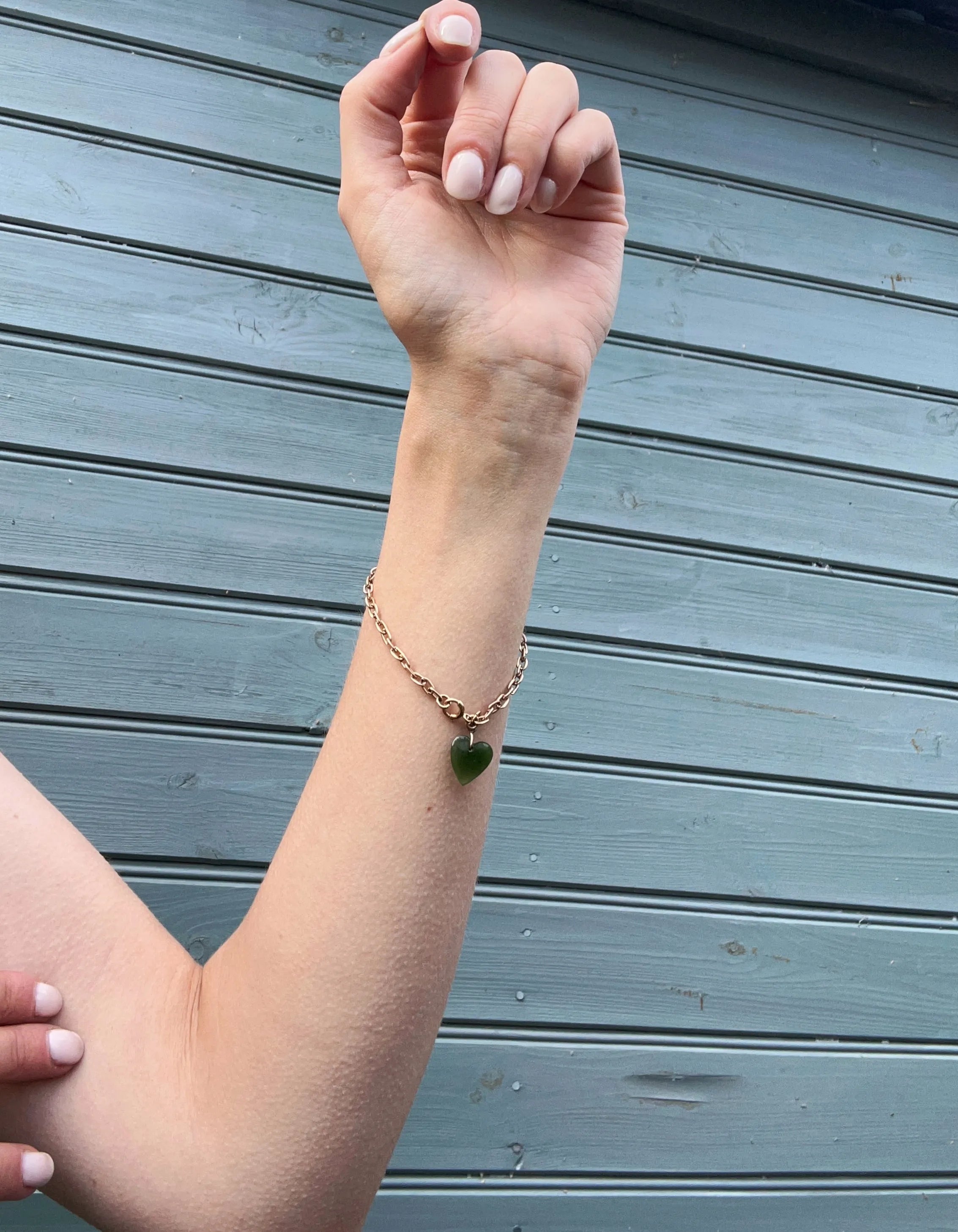 Antique Edwardian Nephrite Heart Bracelet