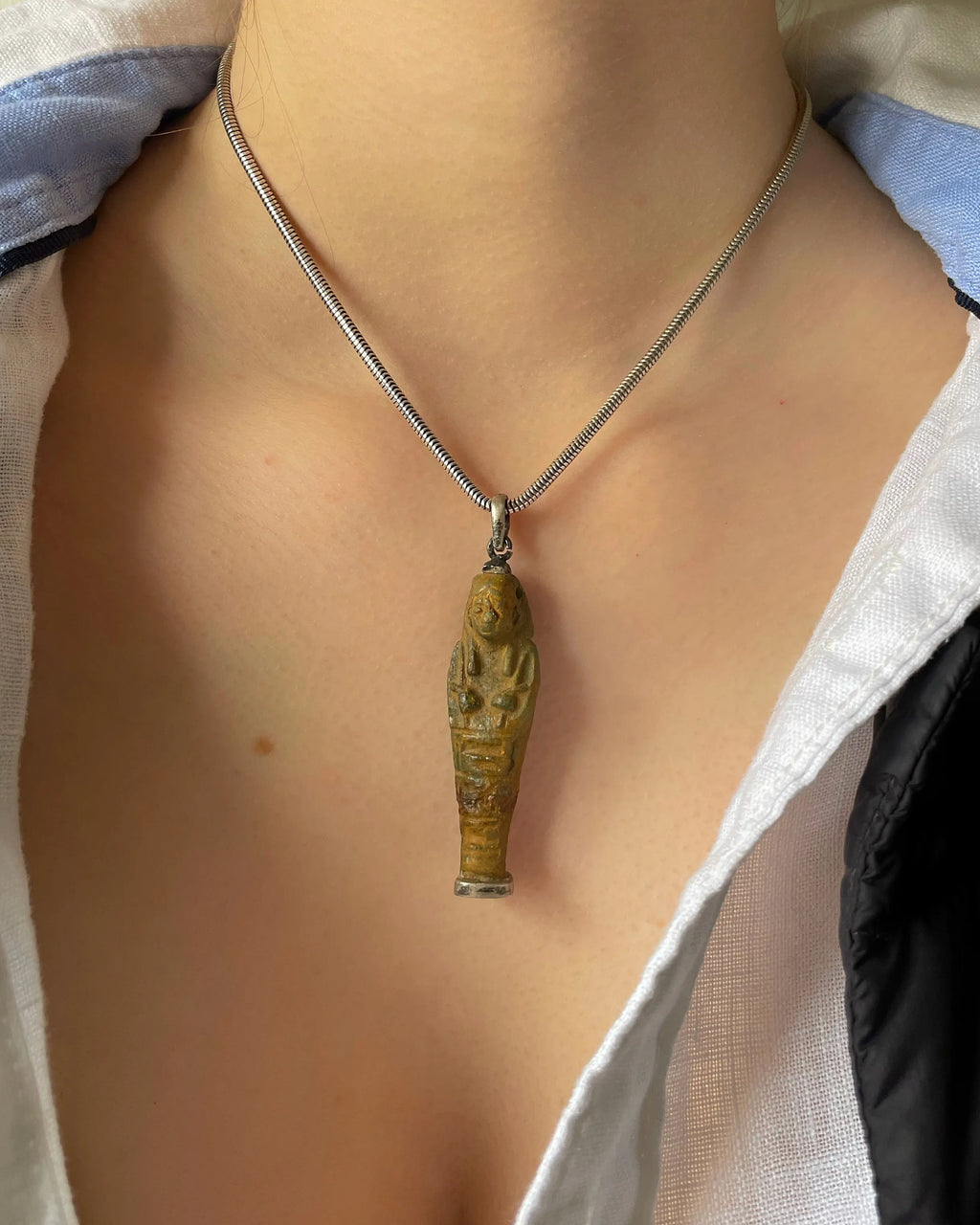 Ancient Pharaoh Charm in Antique Silver Setting