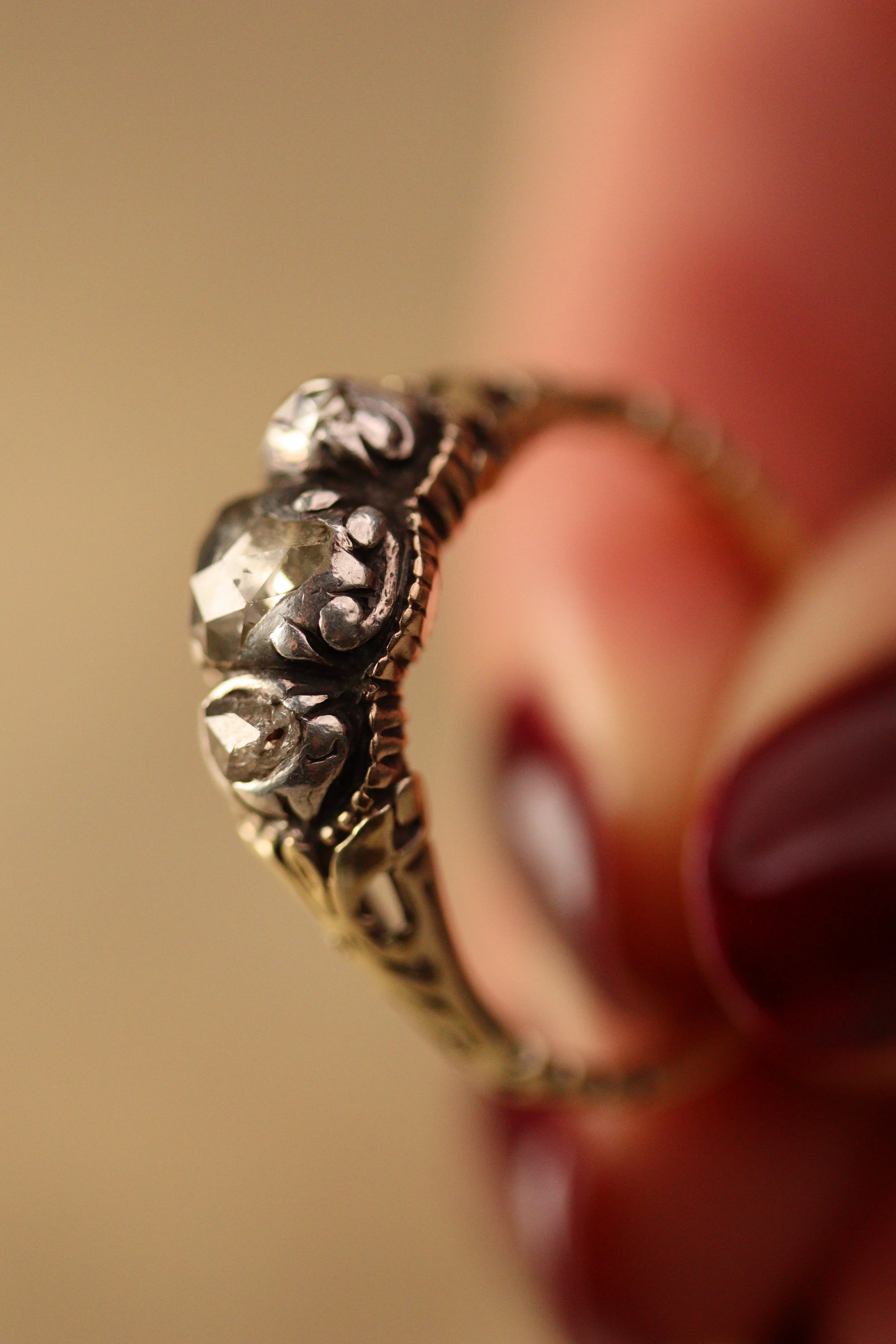 Georgian Rose-Cut Trilogy Ring