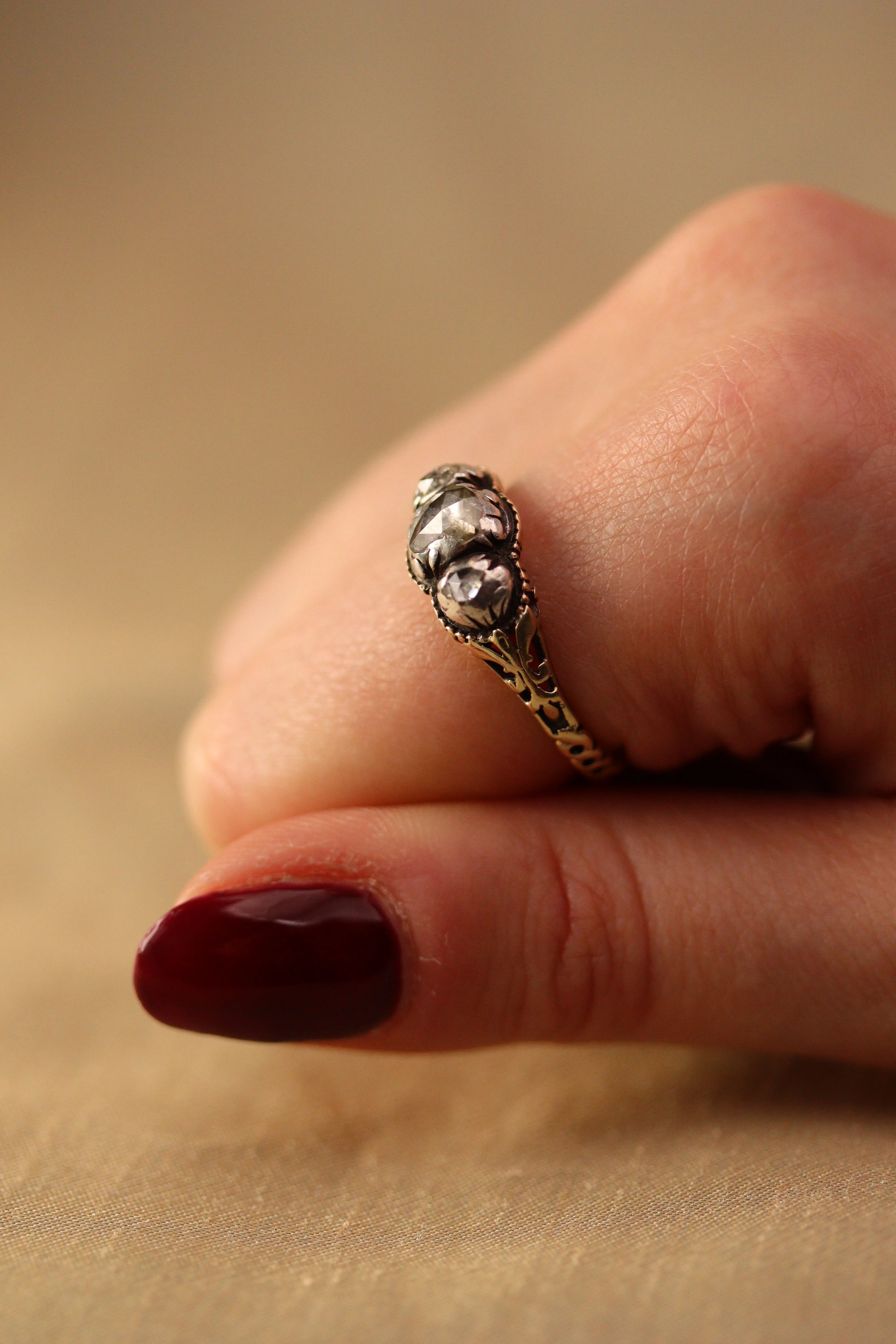 Georgian Rose-Cut Trilogy Ring