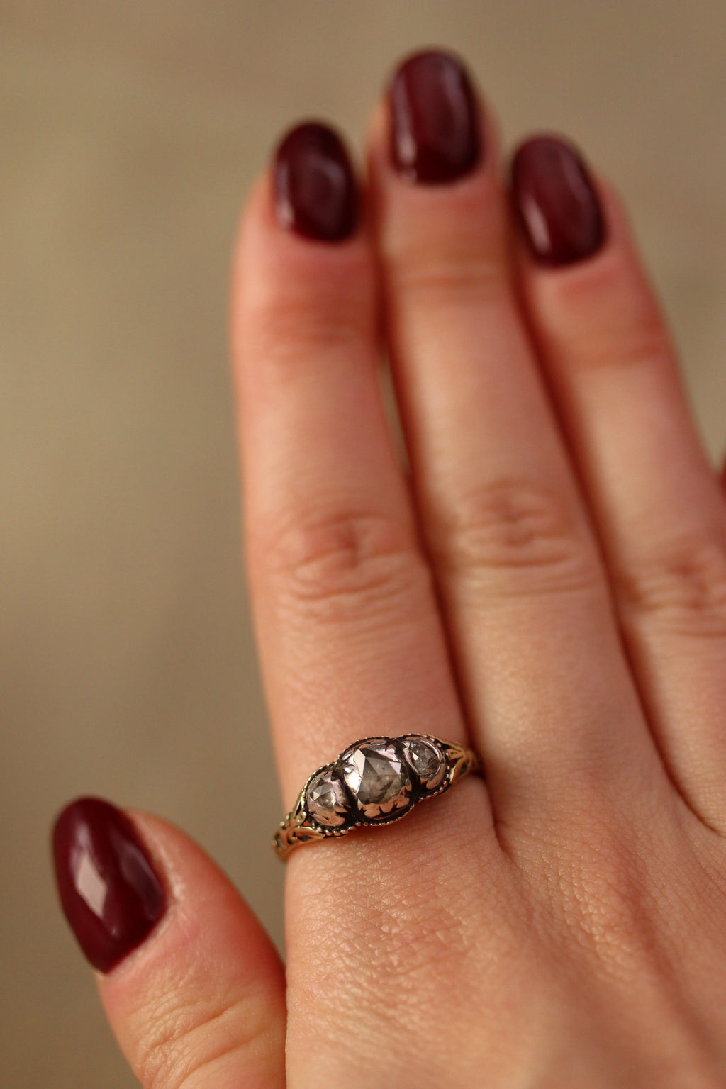 Georgian Rose-Cut Trilogy Ring