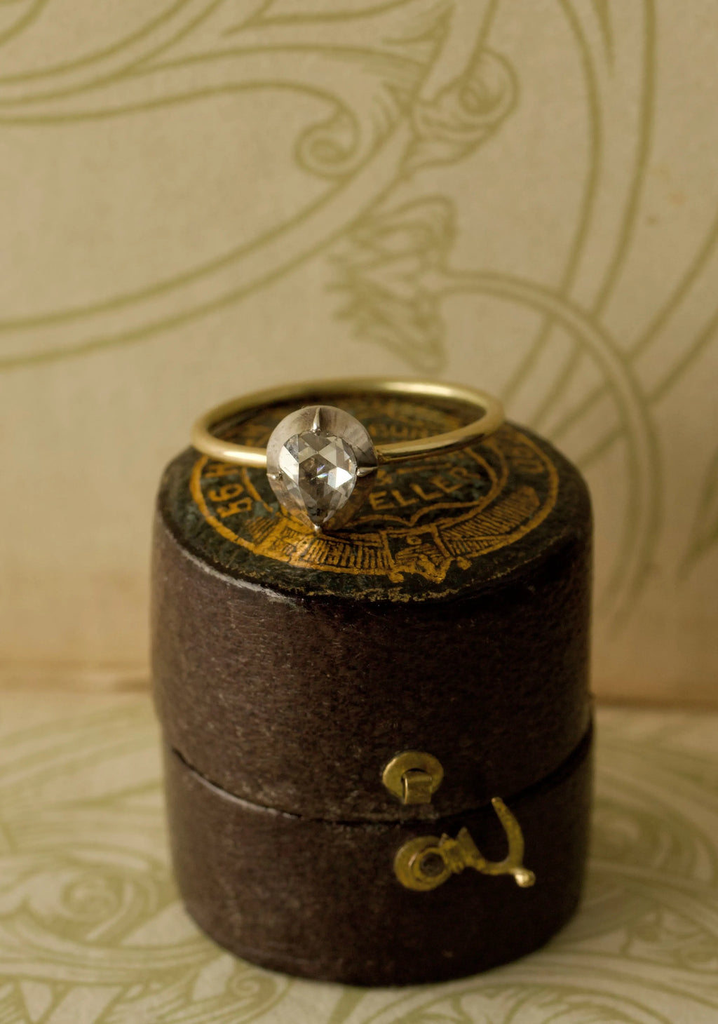 Georgian Teardrop Solitaire Diamond Ring