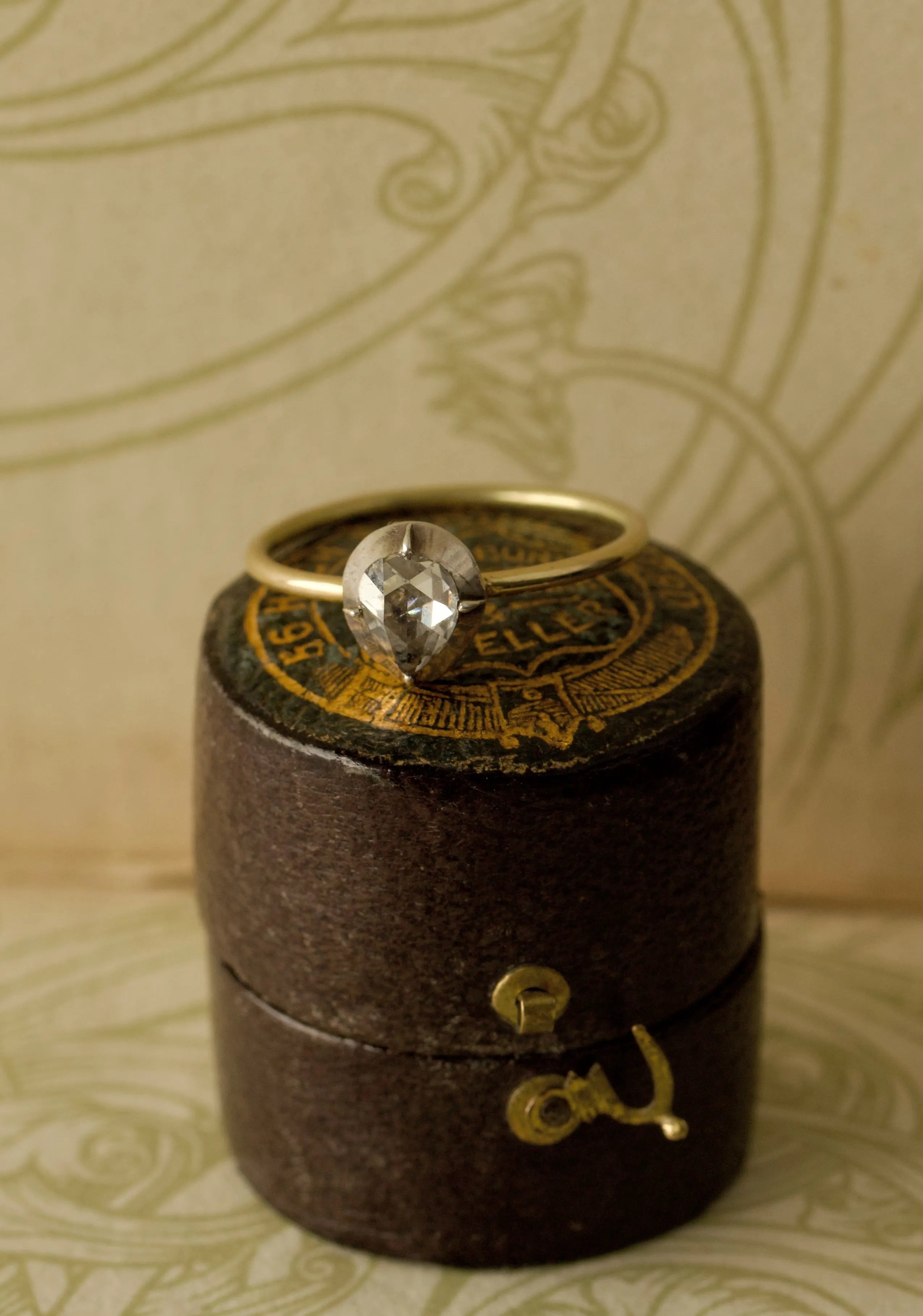 Georgian Teardrop Solitaire Diamond Ring