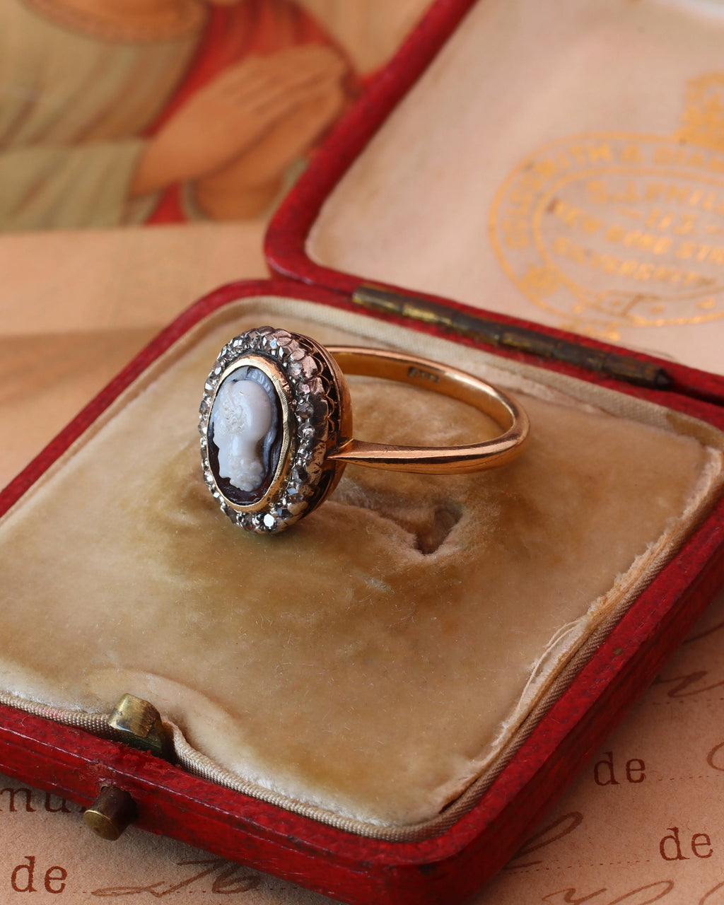 Early Victorian Cameo Demi-Parure with Rose-Cut Diamonds