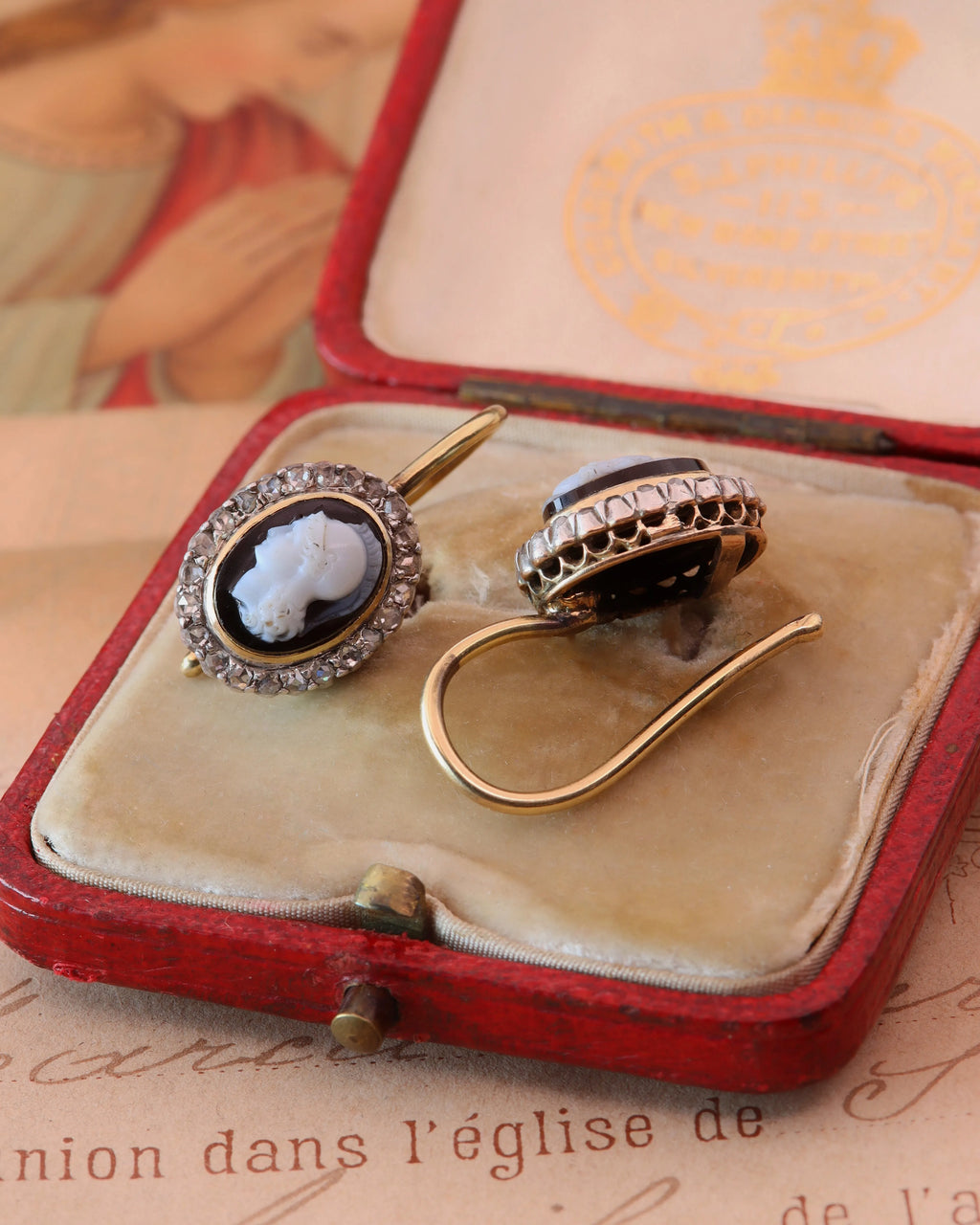 Early Victorian Cameo Demi-Parure with Rose-Cut Diamonds