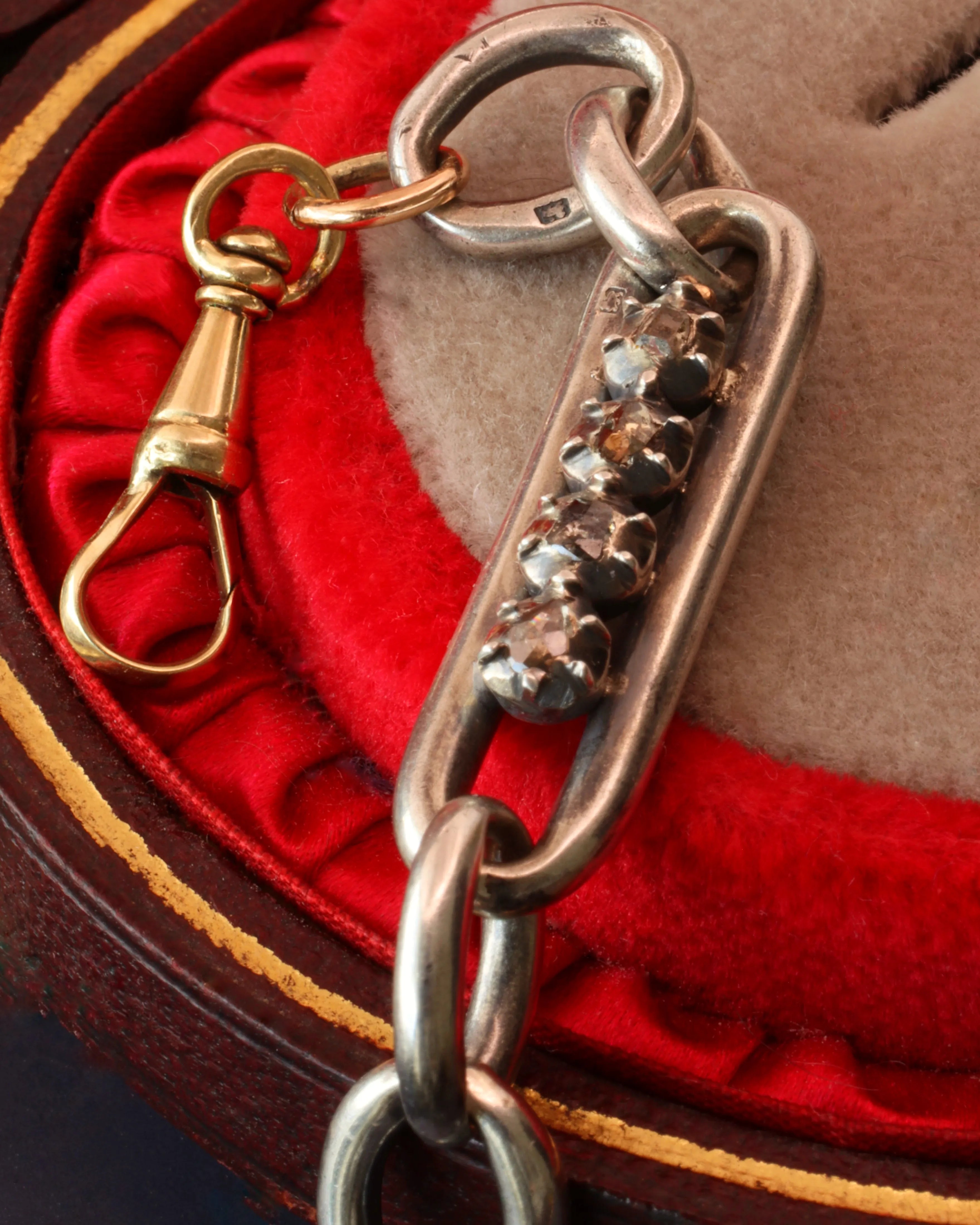 Antique Victorian Sterling Silver Trombone Link Extender