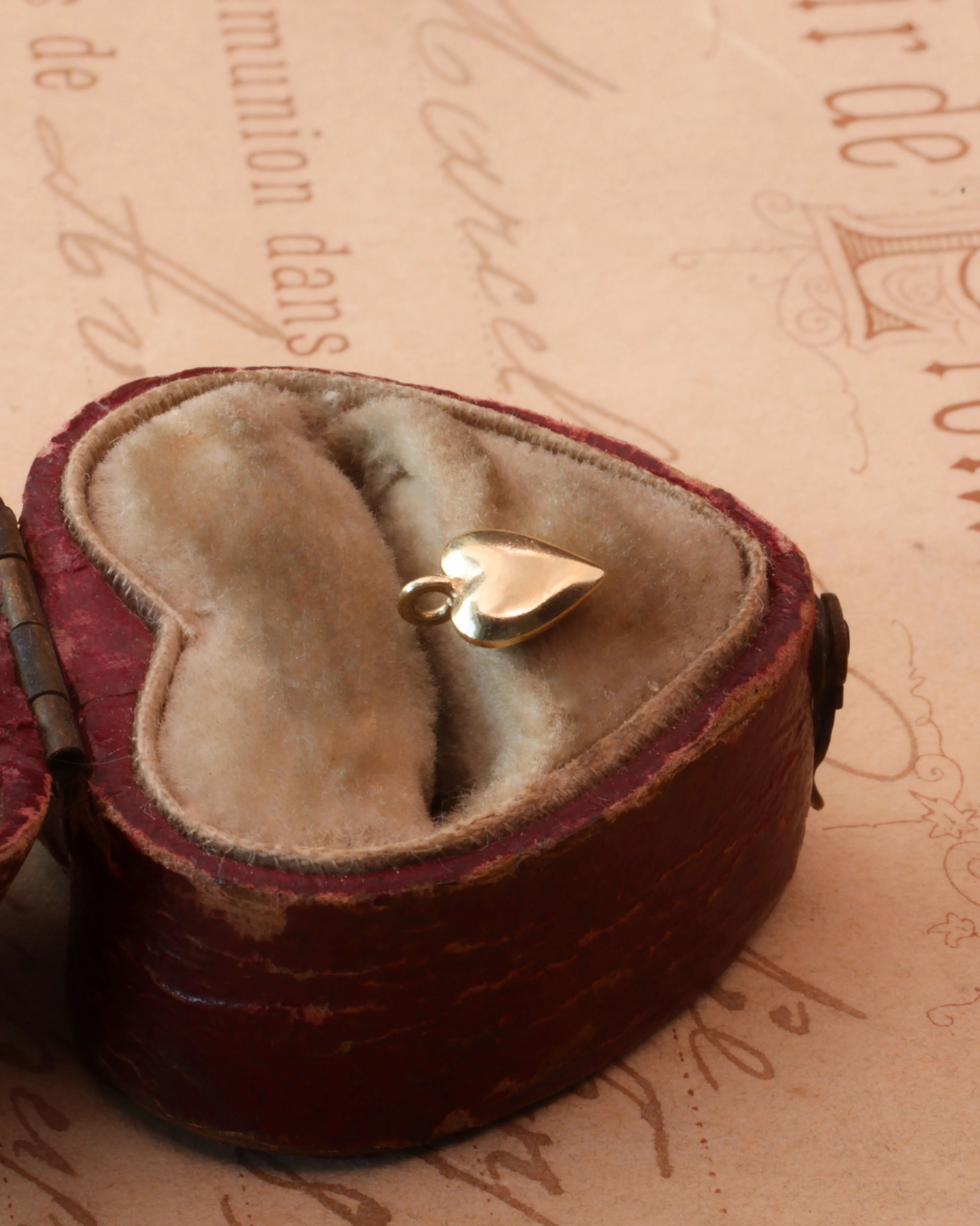 Vintage Miniature Gold Heart Charm