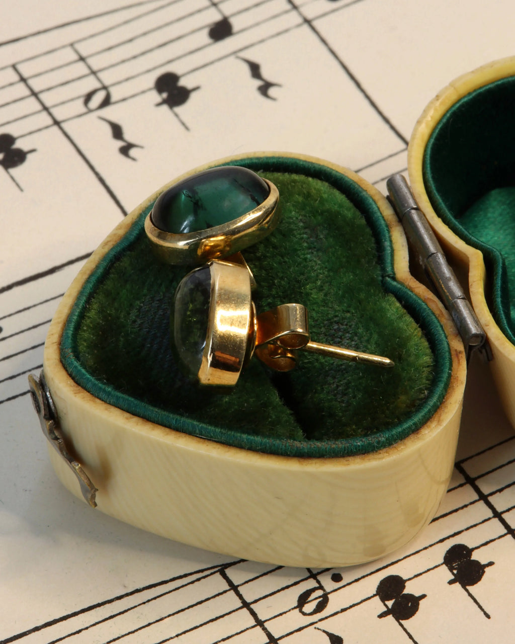 18ct Gold Leafy Green Tourmaline Studs