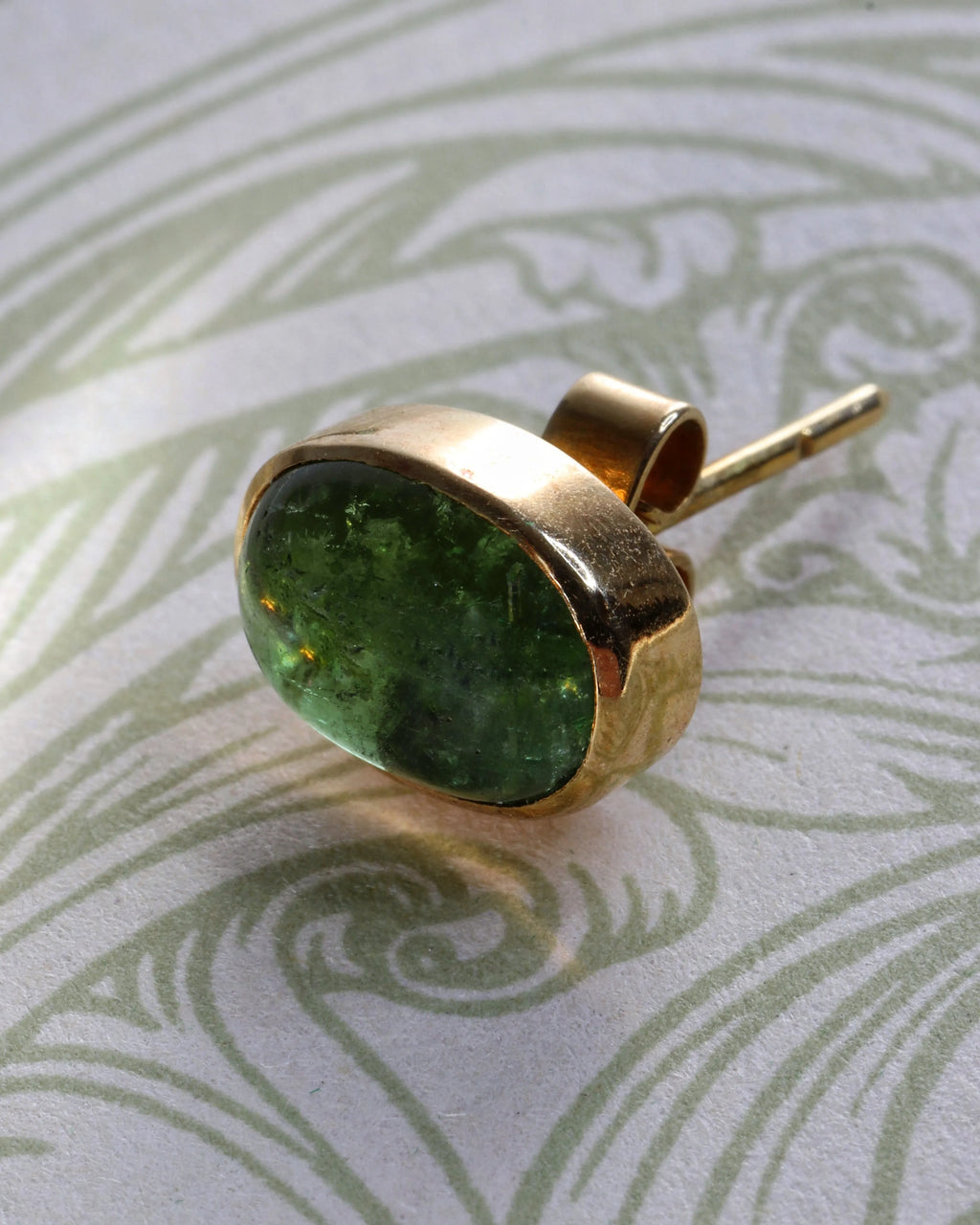 18ct Gold Leafy Green Tourmaline Studs