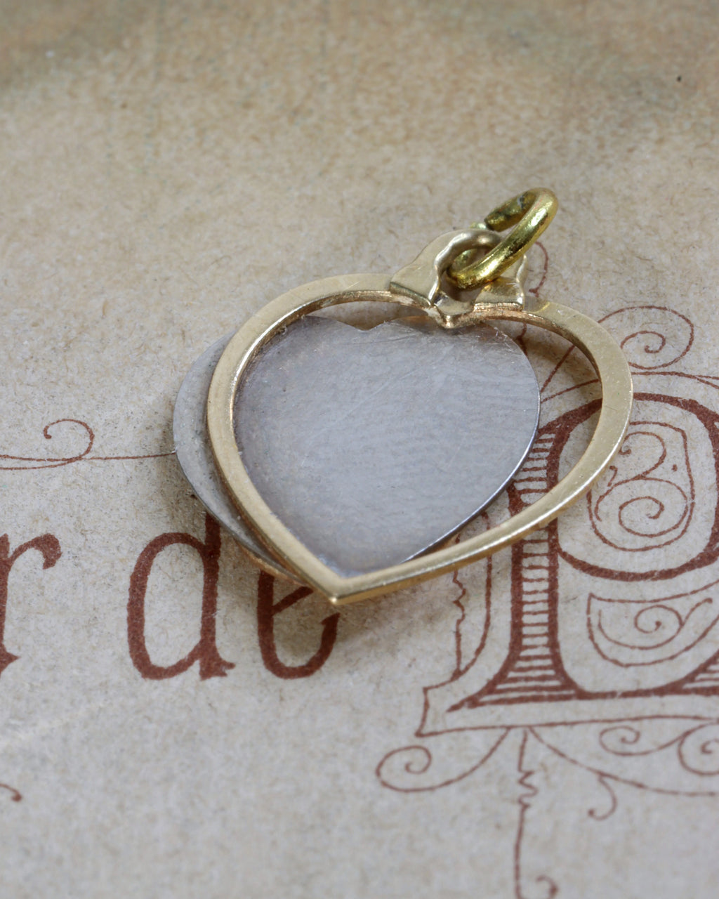 Vintage 18ct White & Yellow Gold French Augis Heart Charm