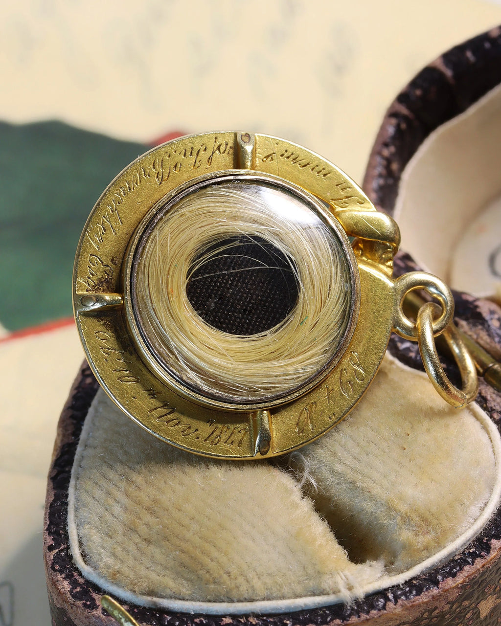 Antique Victorian 15ct Gold Serpent Mourning Pendant with Banded Agate & Diamond
