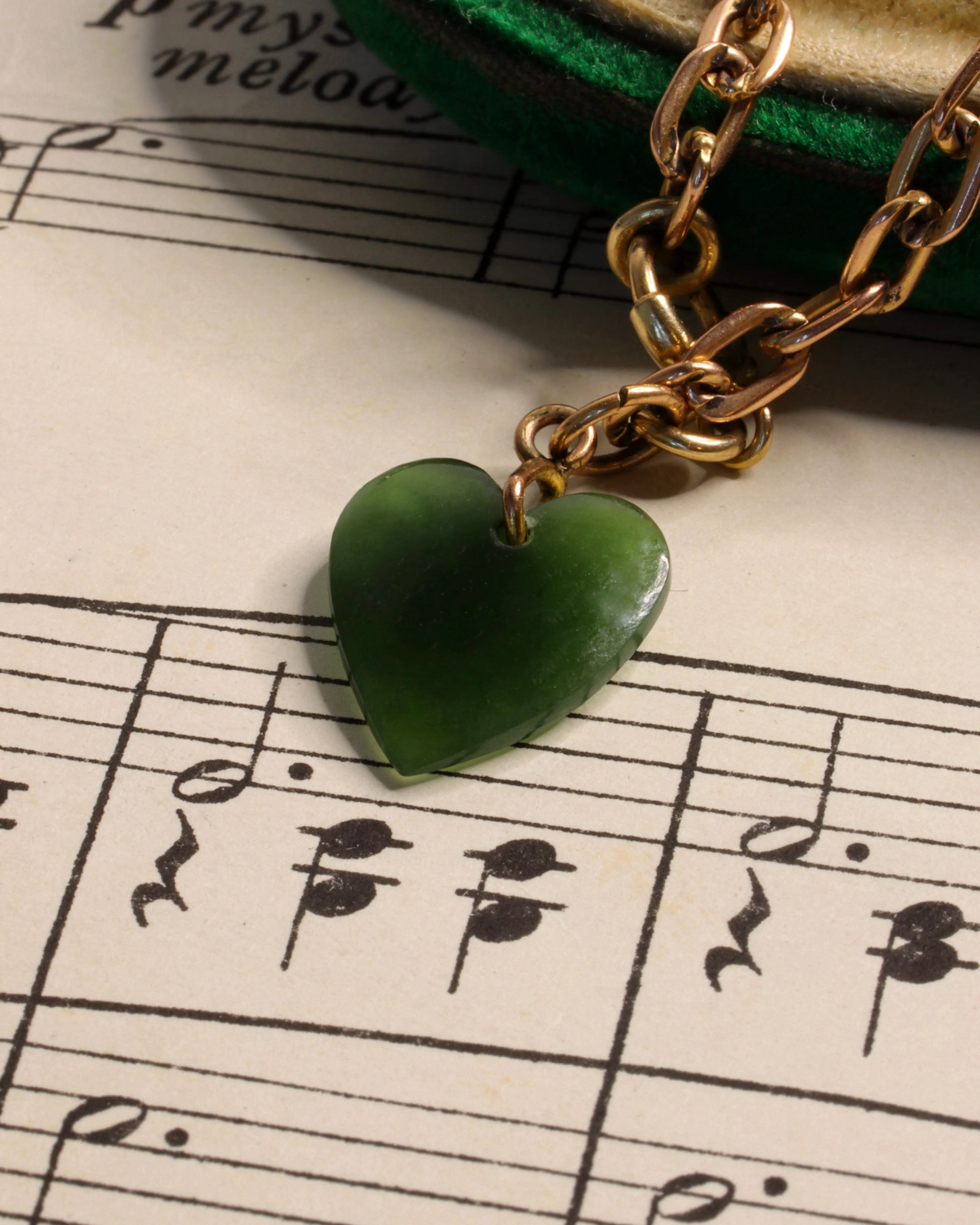 Antique Edwardian Nephrite Heart Bracelet