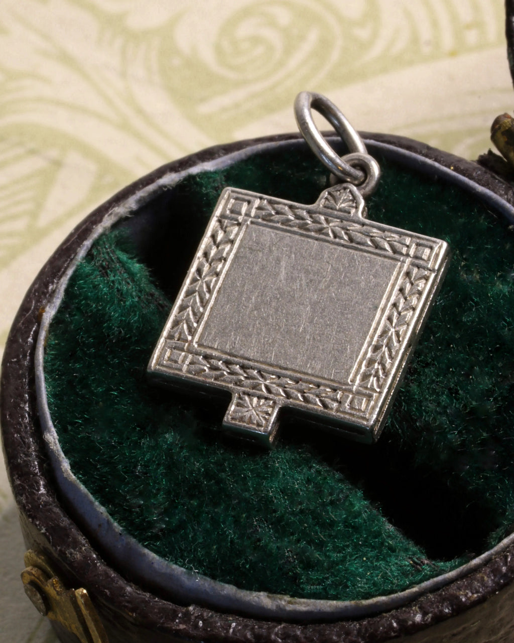 Antique Art Deco Platinum & Enamel Diamond Charm