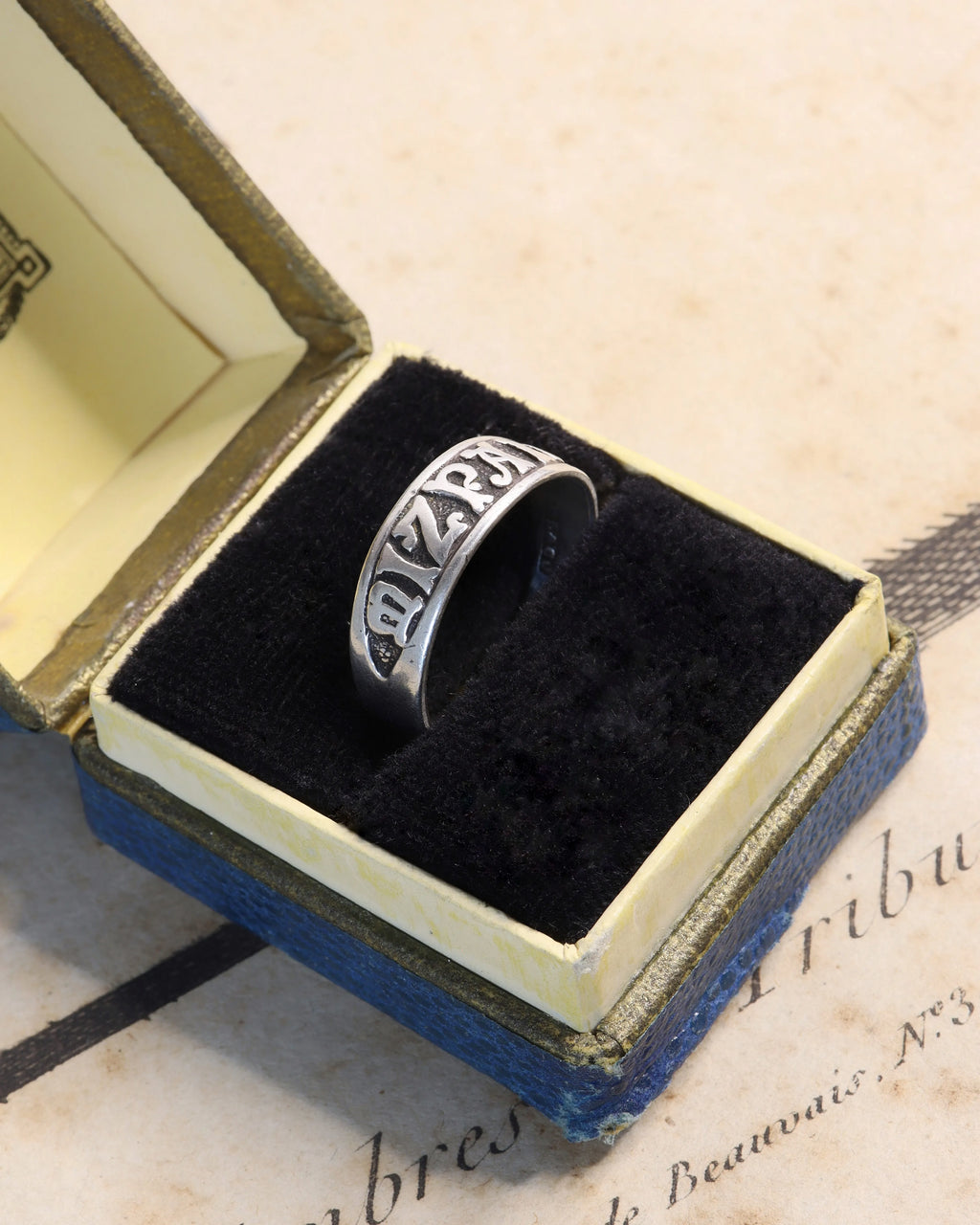 Victorian Silver 1878 Mizpah Ring
