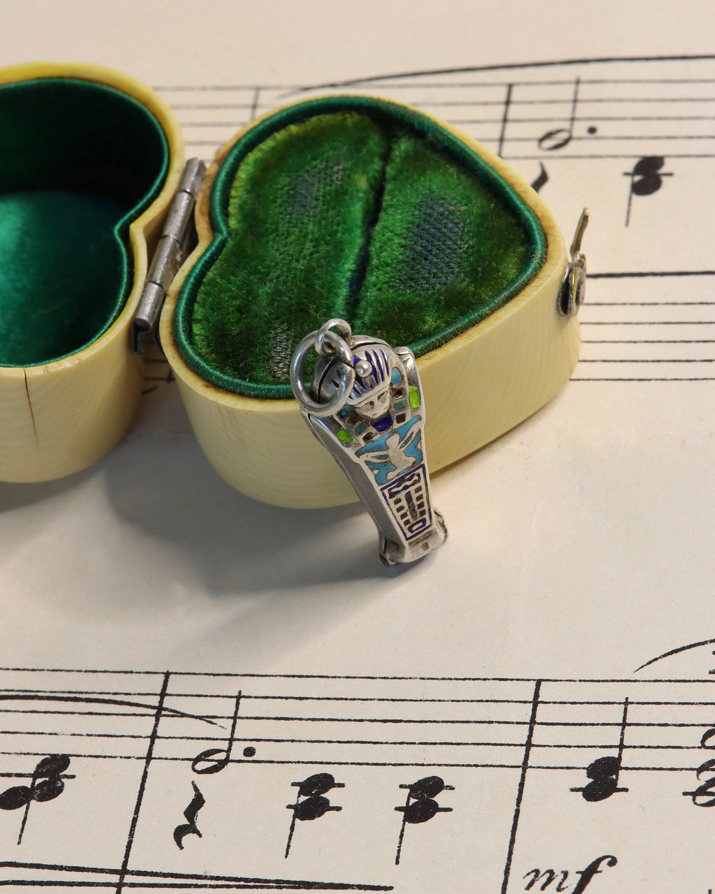 Art Deco Silver Sarcophagus Charm
