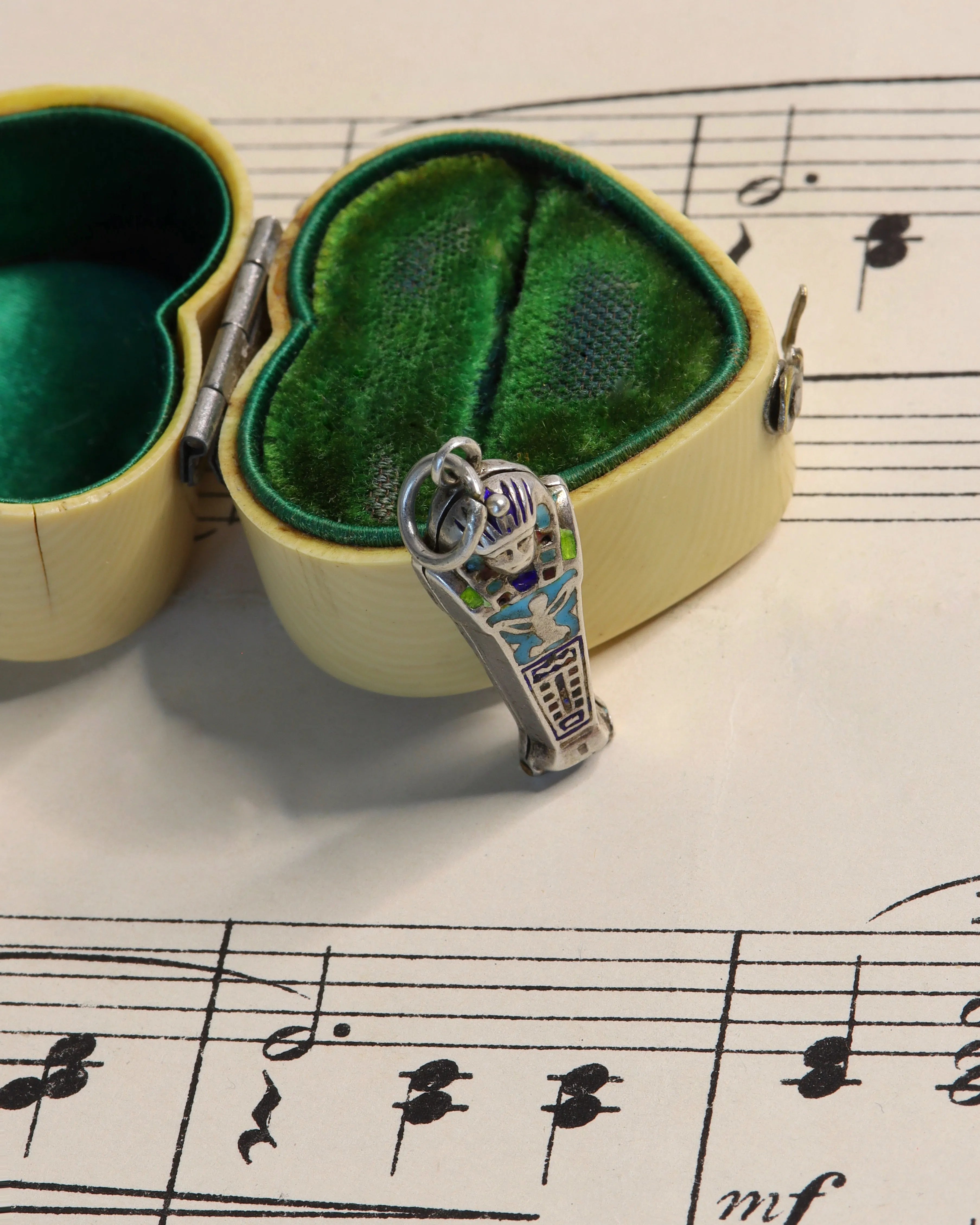 Art Deco Silver Sarcophagus Charm