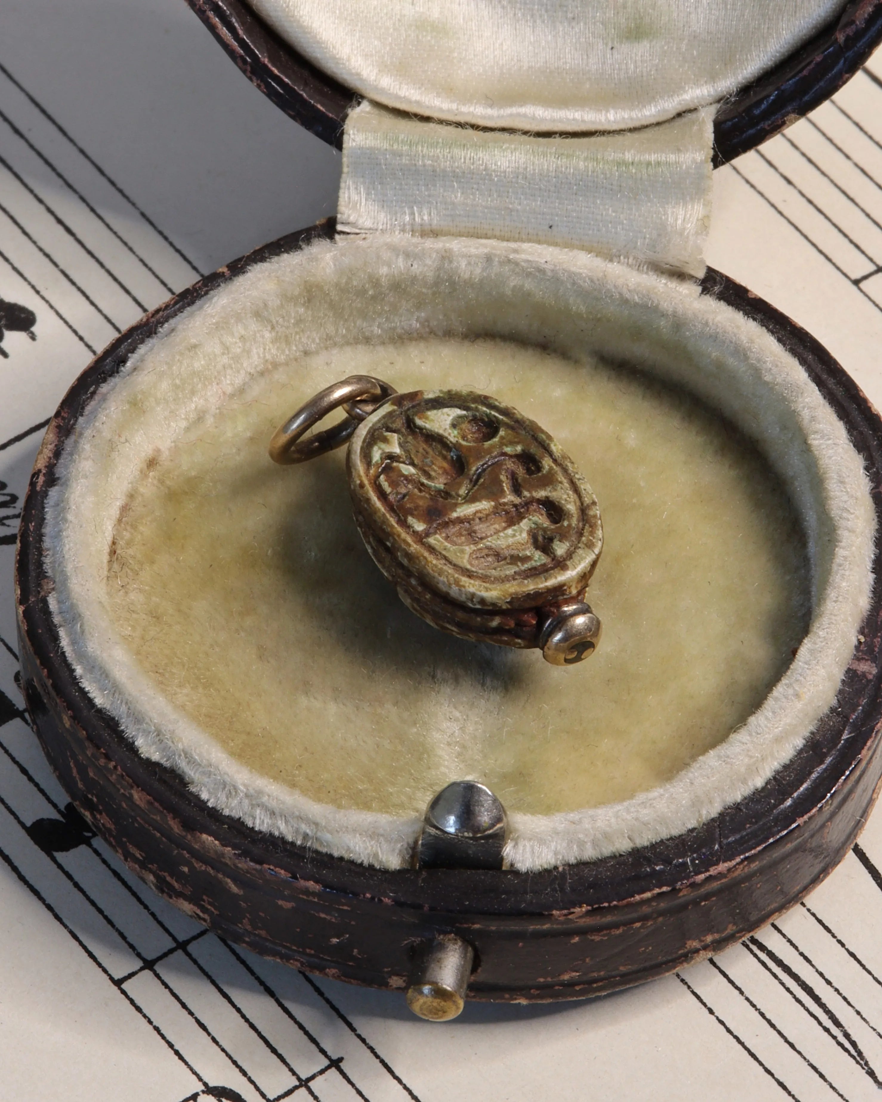 Victorian Scarab Beetle Charm in 9ct Rose Gold