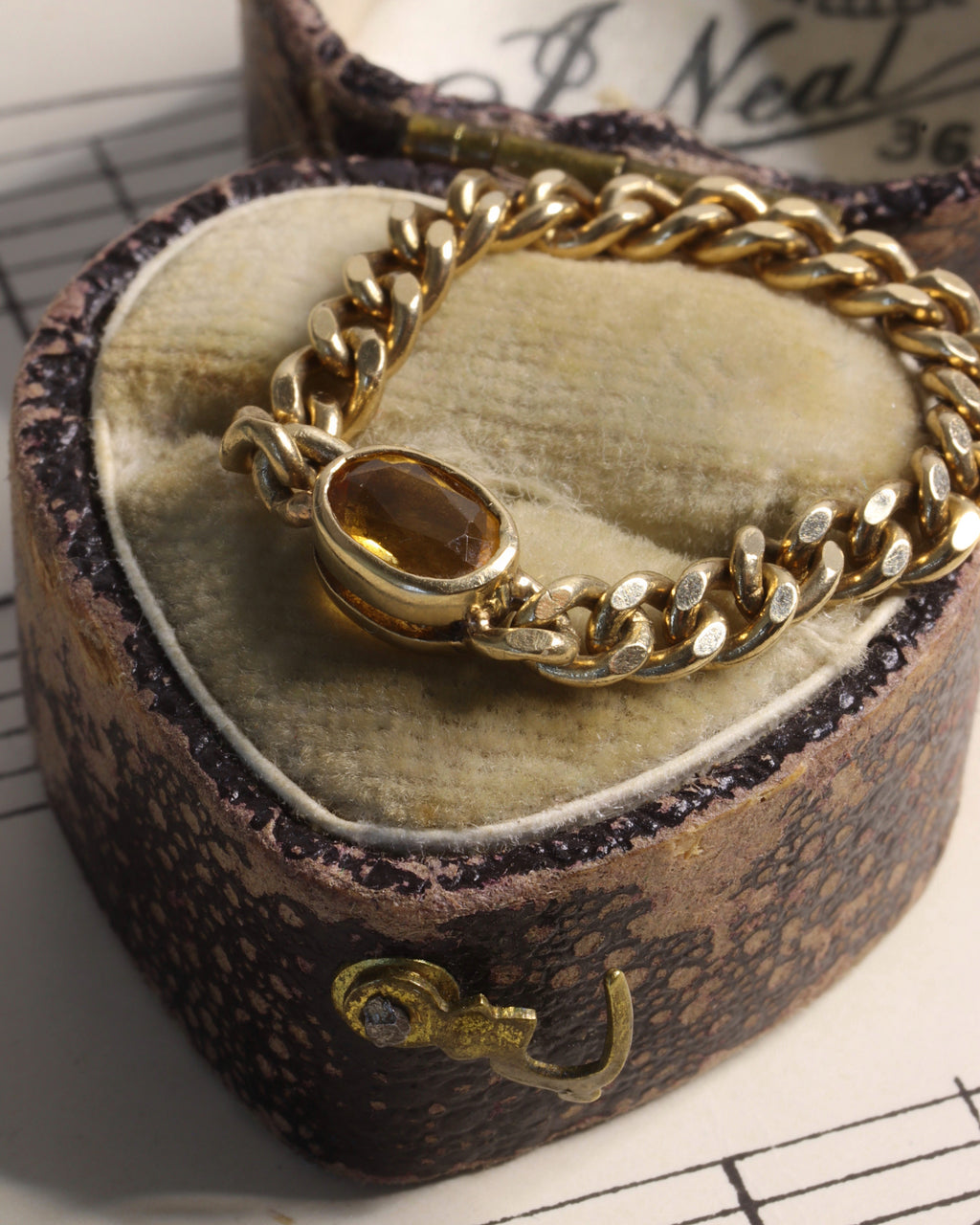 Citrine Chunky Curb Chain Ring