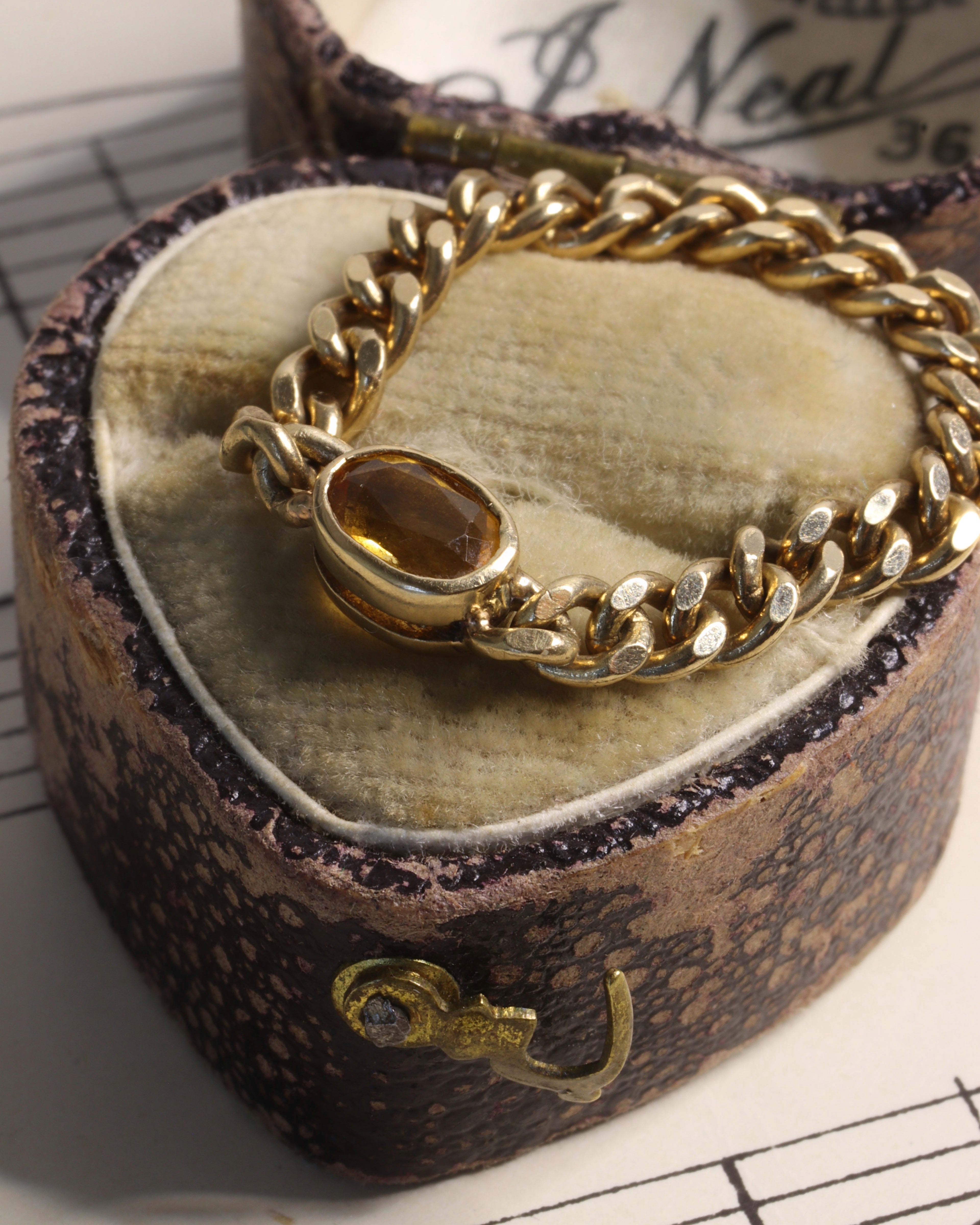 Citrine Chunky Curb Chain Ring