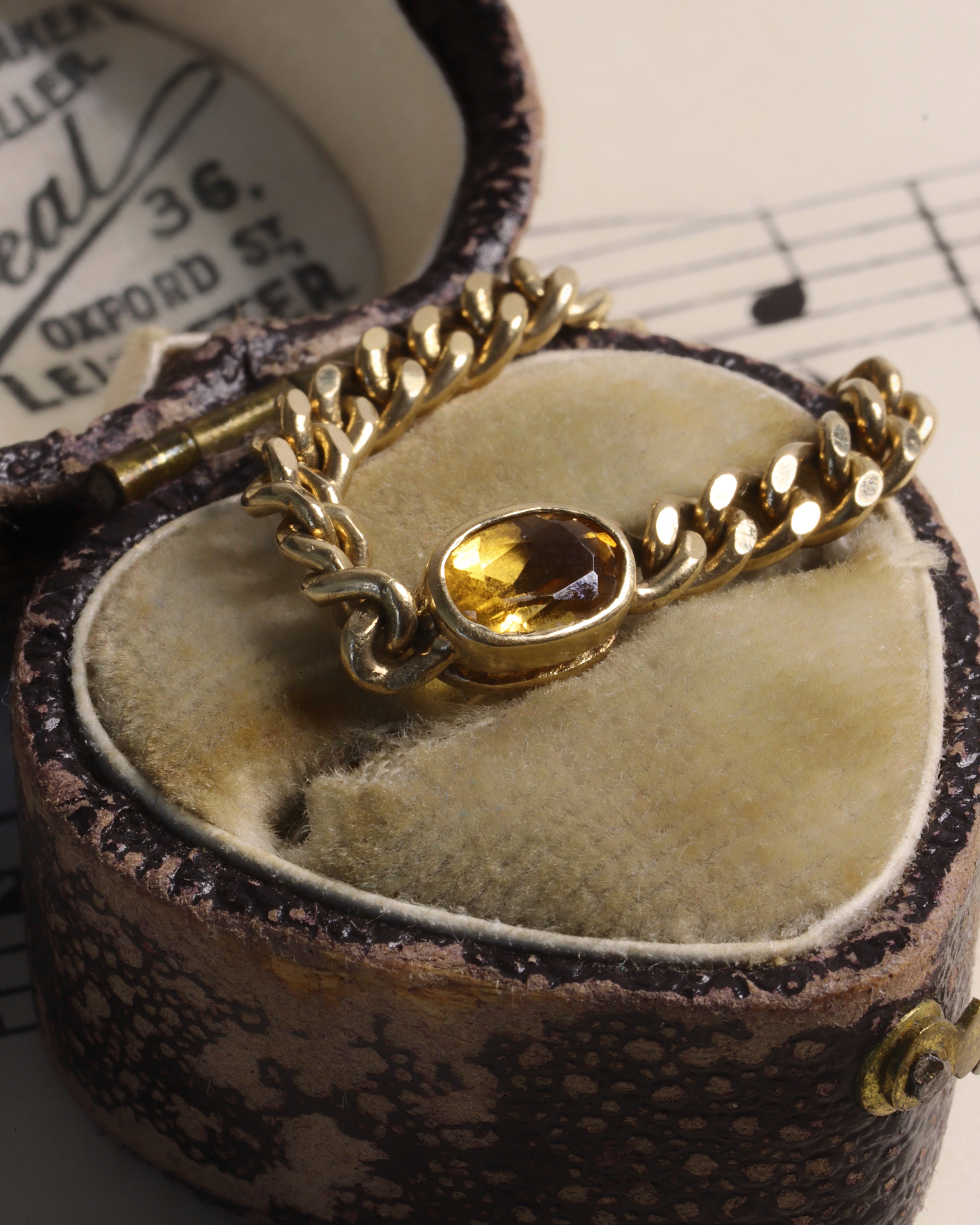 Citrine Chunky Curb Chain Ring