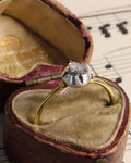 Georgian Teardrop Ball Design Solitaire Diamond Ring
