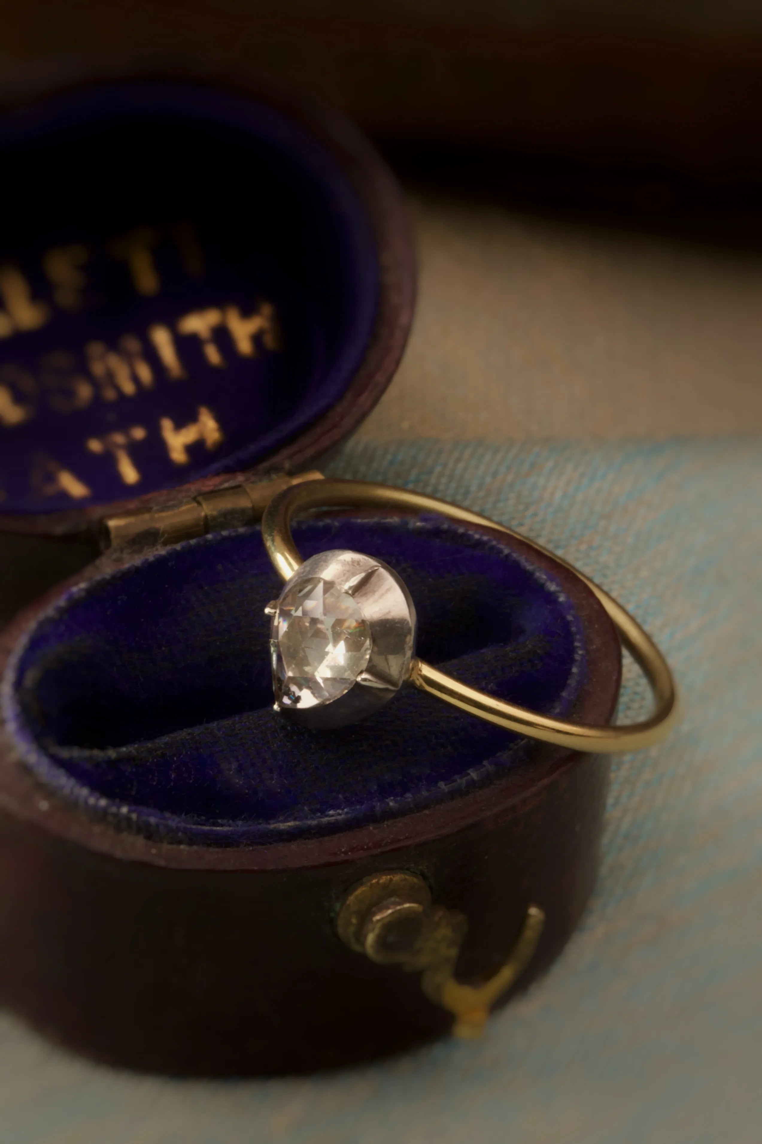 Georgian Teardrop Solitaire Diamond Ring
