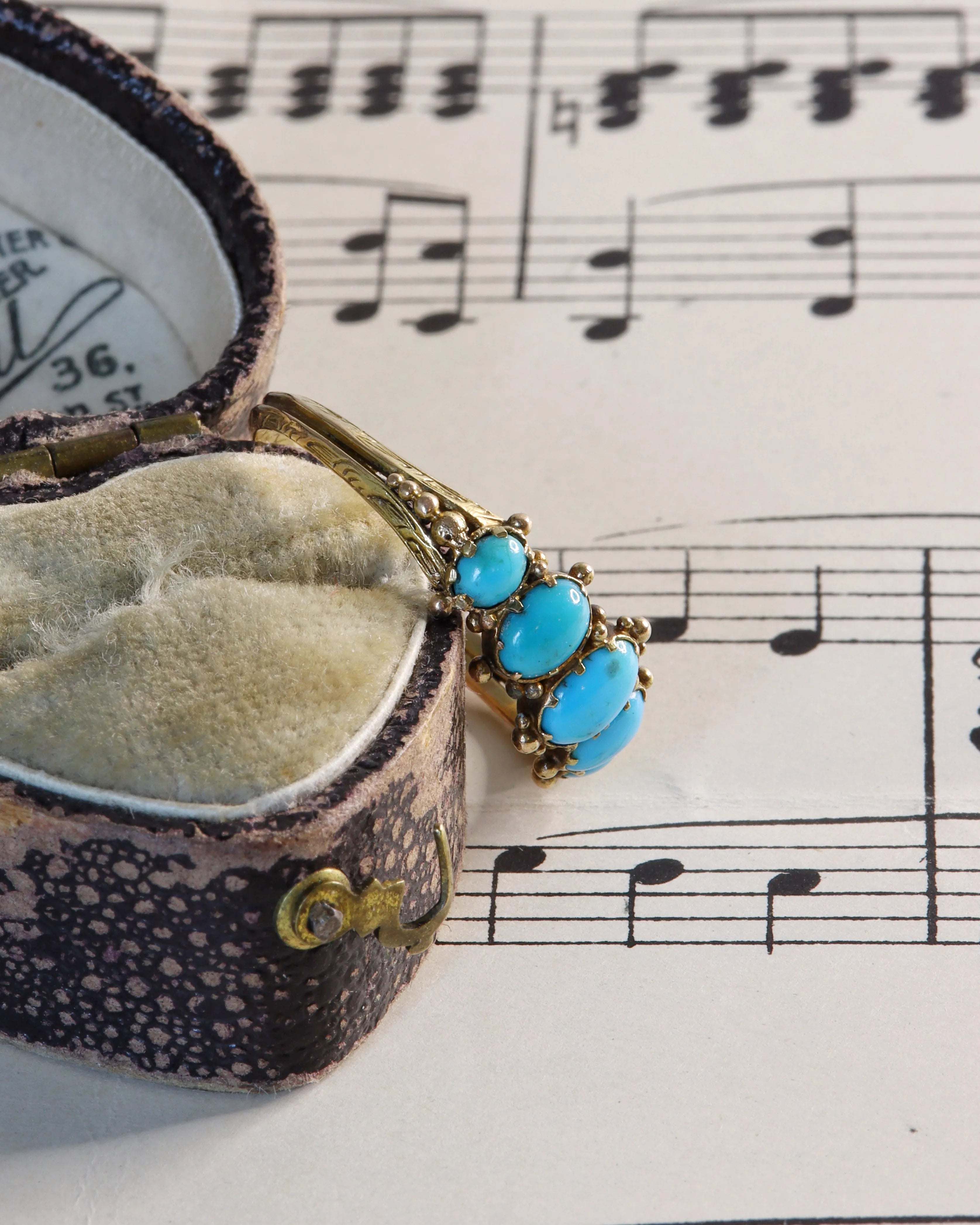 Antique Georgian Turquoise Five Stone Ring