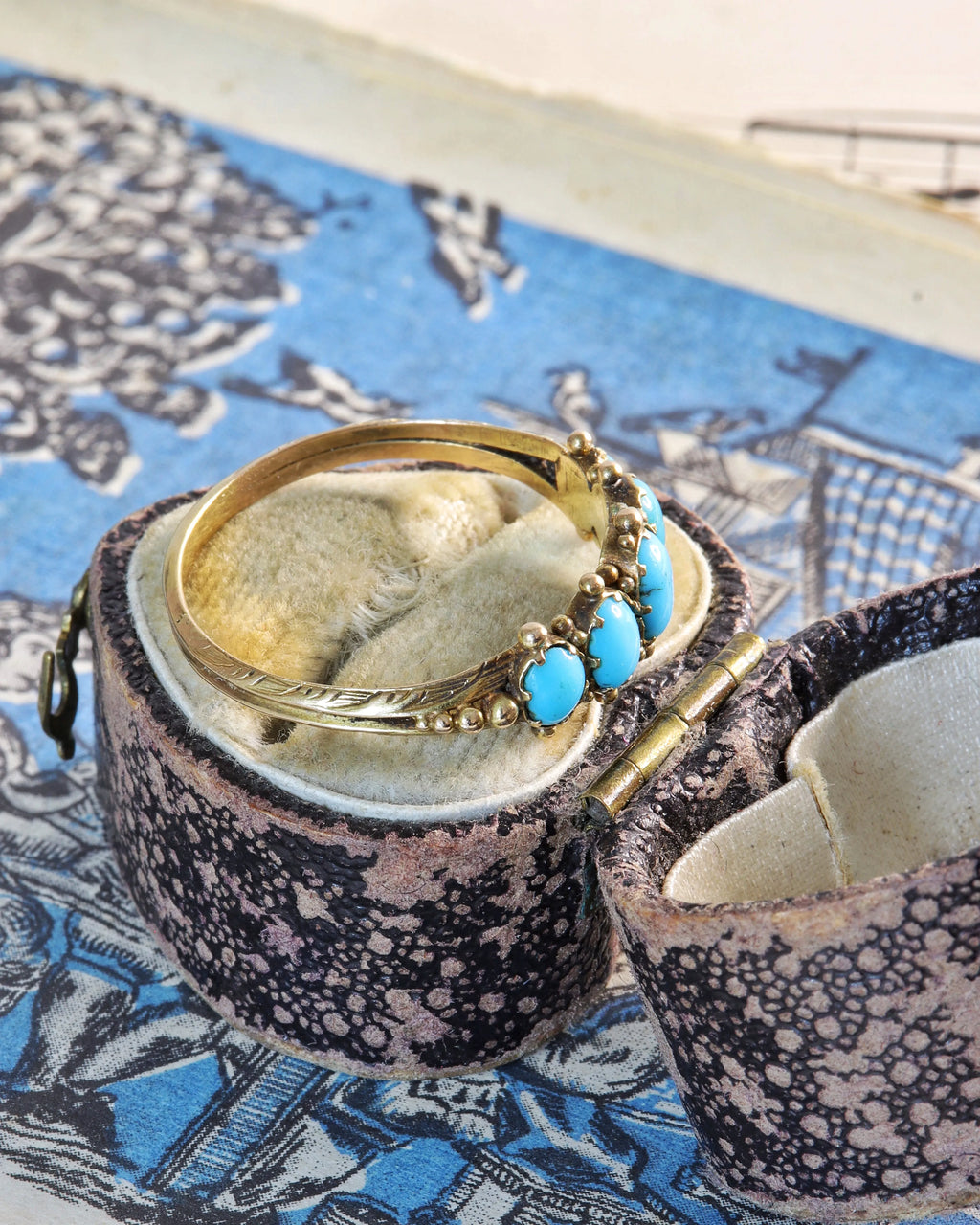 Antique Georgian Turquoise Five Stone Ring
