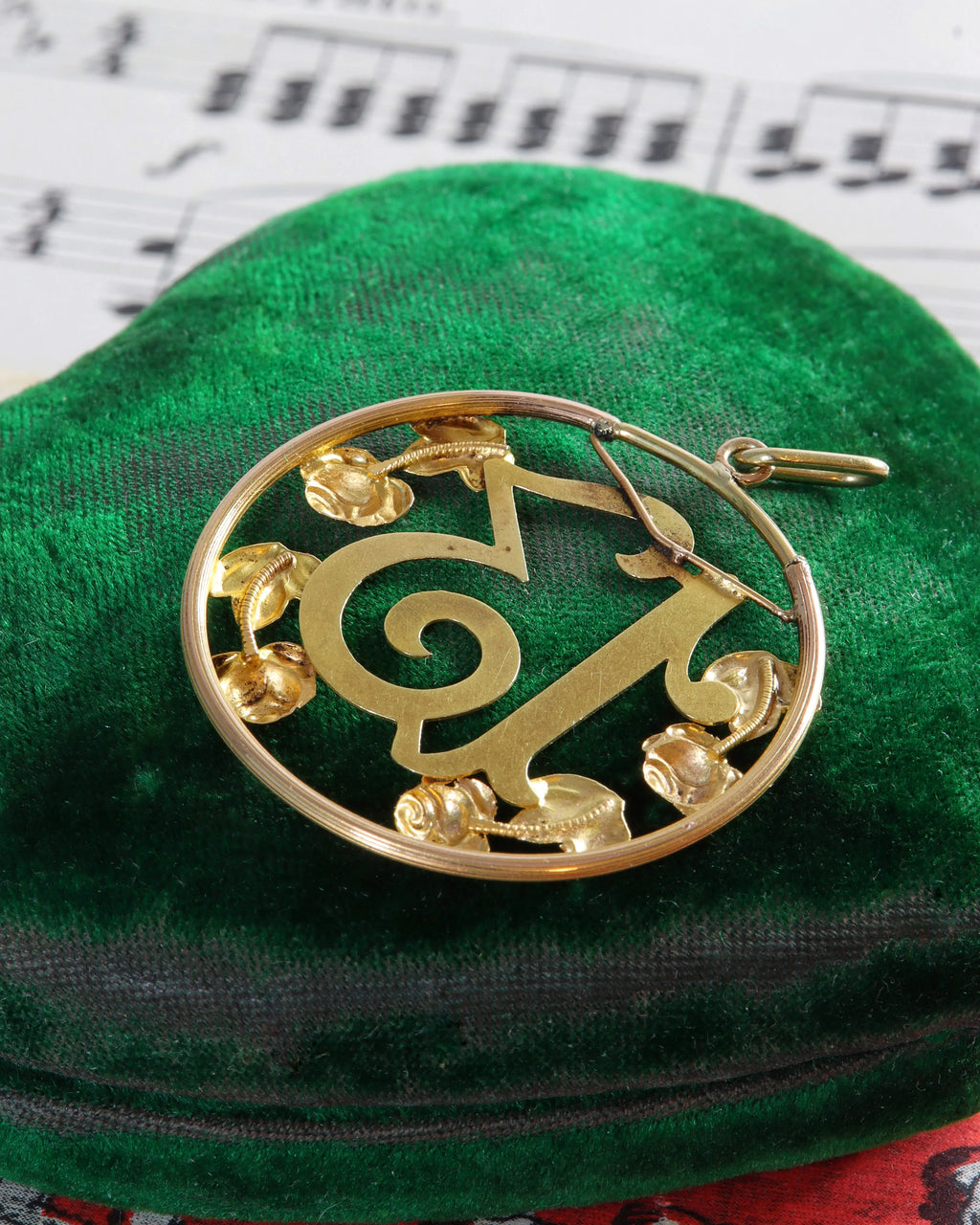 Antique Tri-Coloured 18ct Gold Lucky 13 Pendant