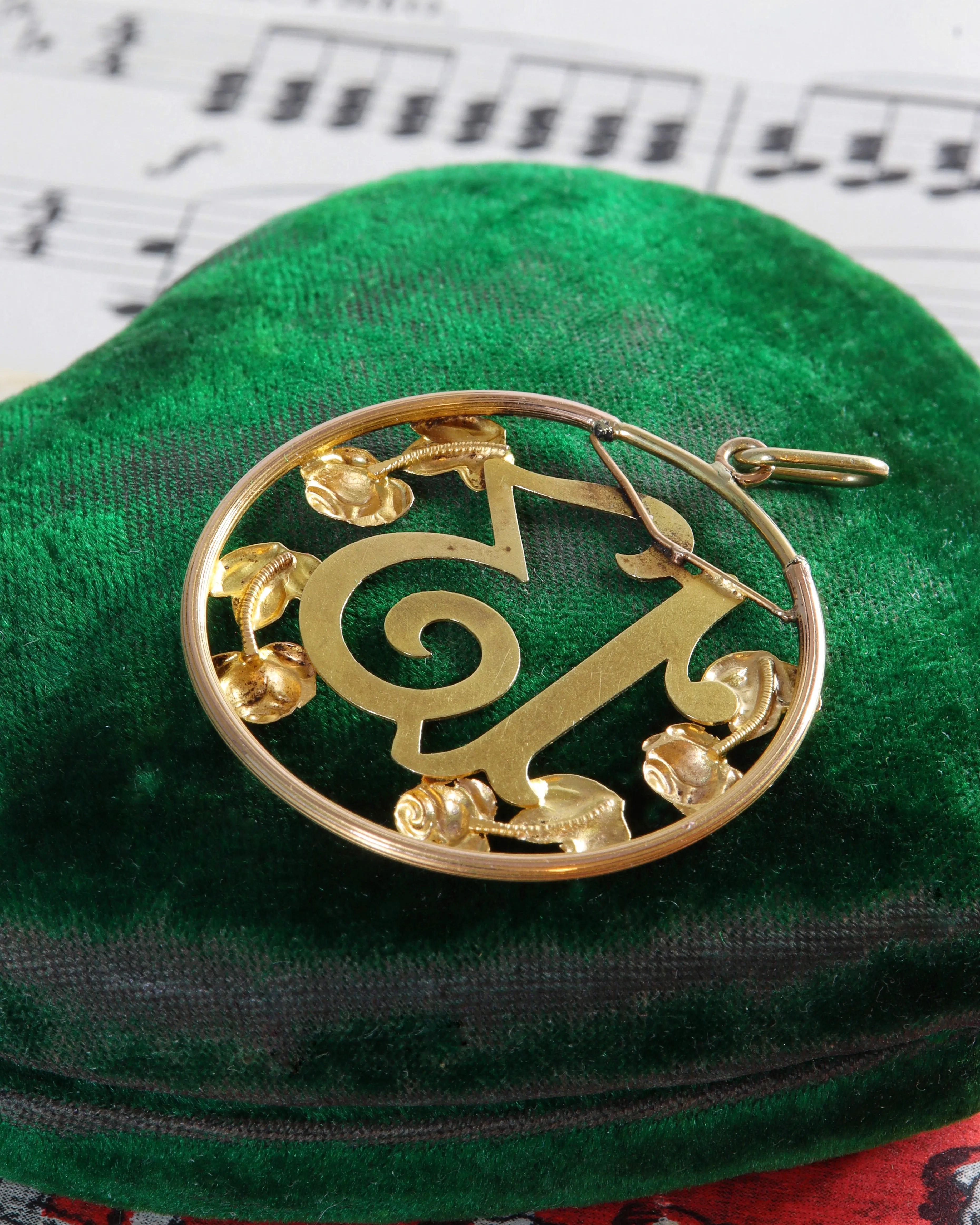 Antique Tri-Coloured 18ct Gold Lucky 13 Pendant