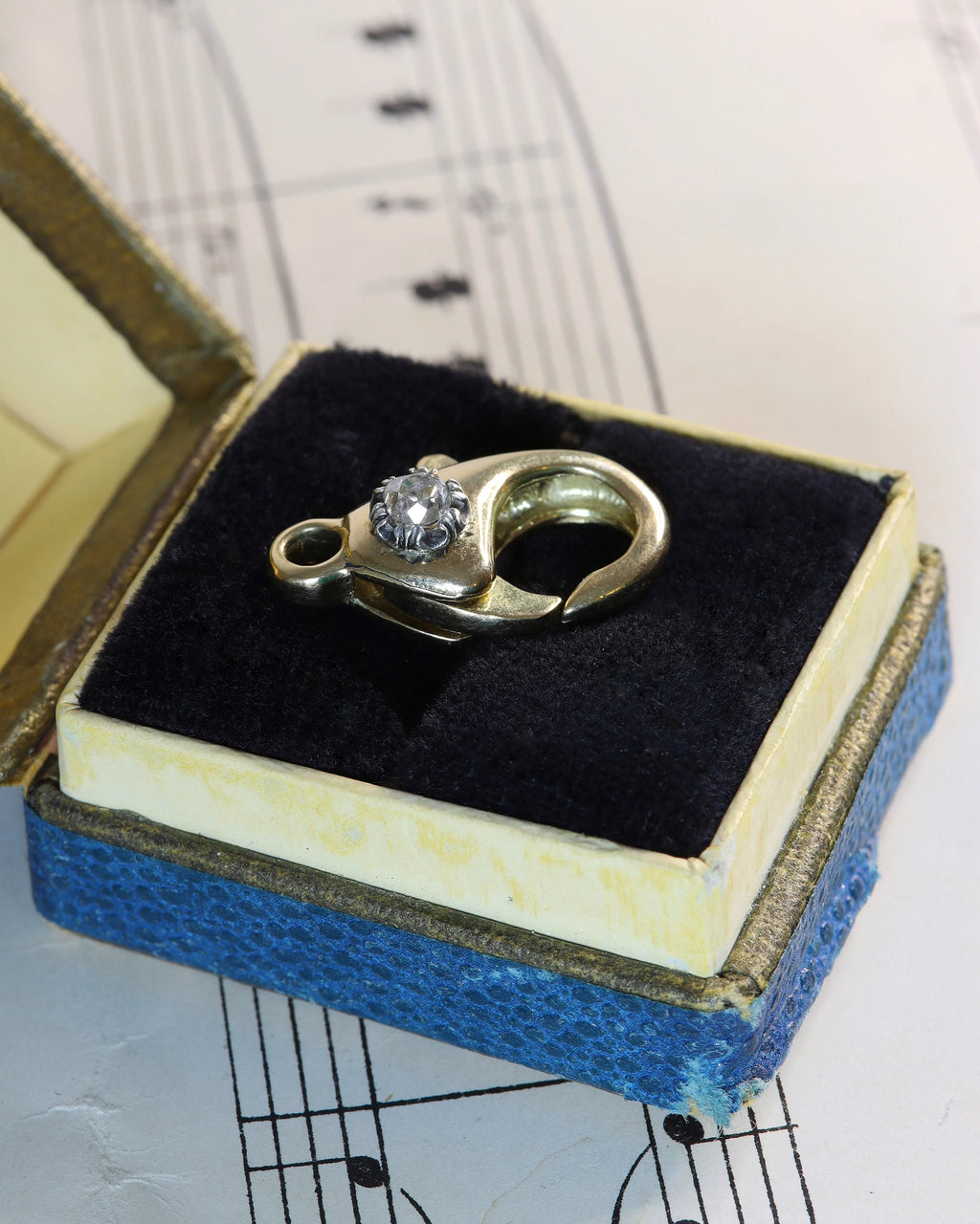 Chubby 18ct Yellow Lobster Clasp With Victorian Old-Cut Diamond Detail