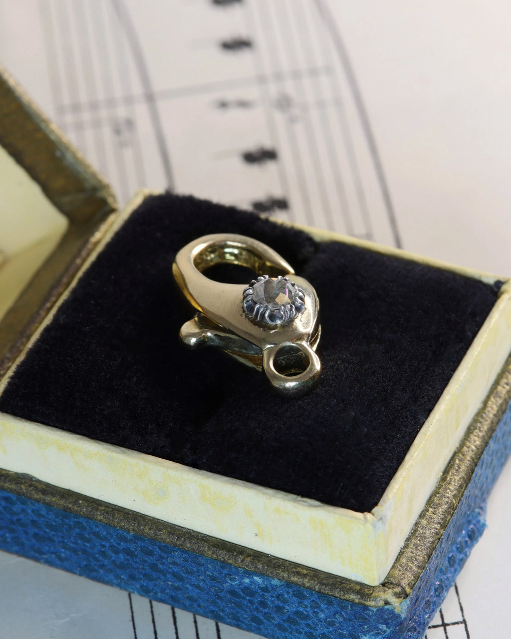 Chubby 18ct Yellow Lobster Clasp With Victorian Old-Cut Diamond Detail