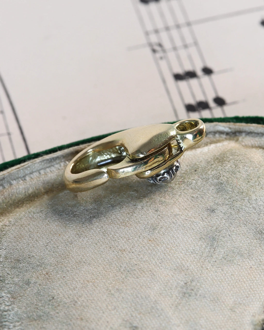 Chubby 18ct Yellow Lobster Clasp With Victorian Old-Cut Diamond Detail