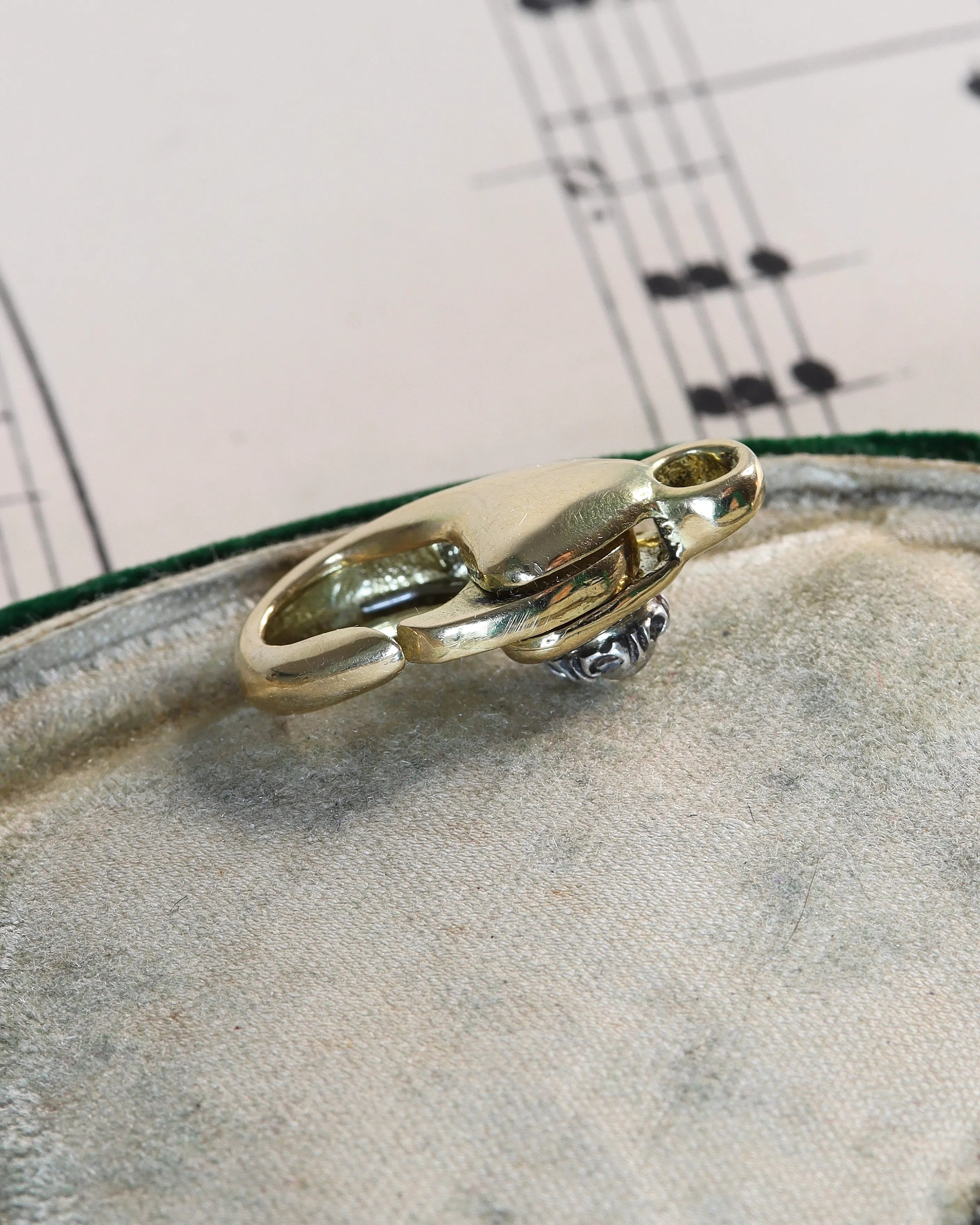 Chubby 18ct Yellow Lobster Clasp With Victorian Old-Cut Diamond Detail