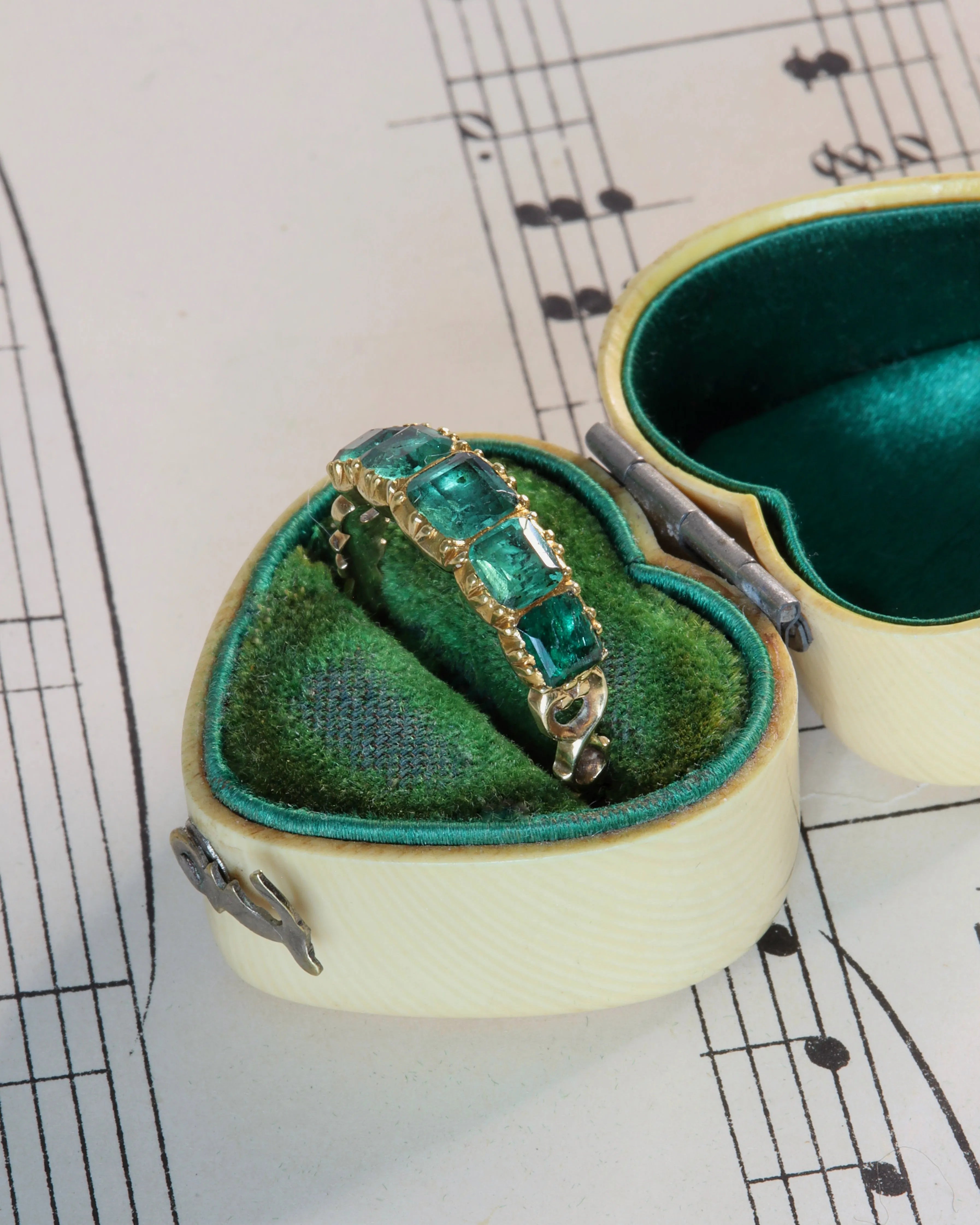 Antique Georgian Emerald Five Stone Ring