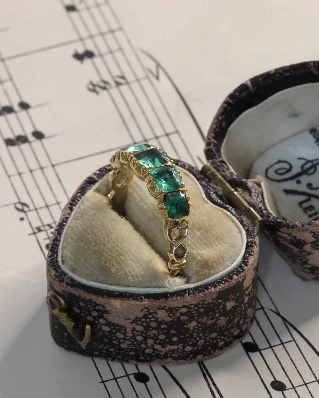 Antique Georgian Emerald Five Stone Ring