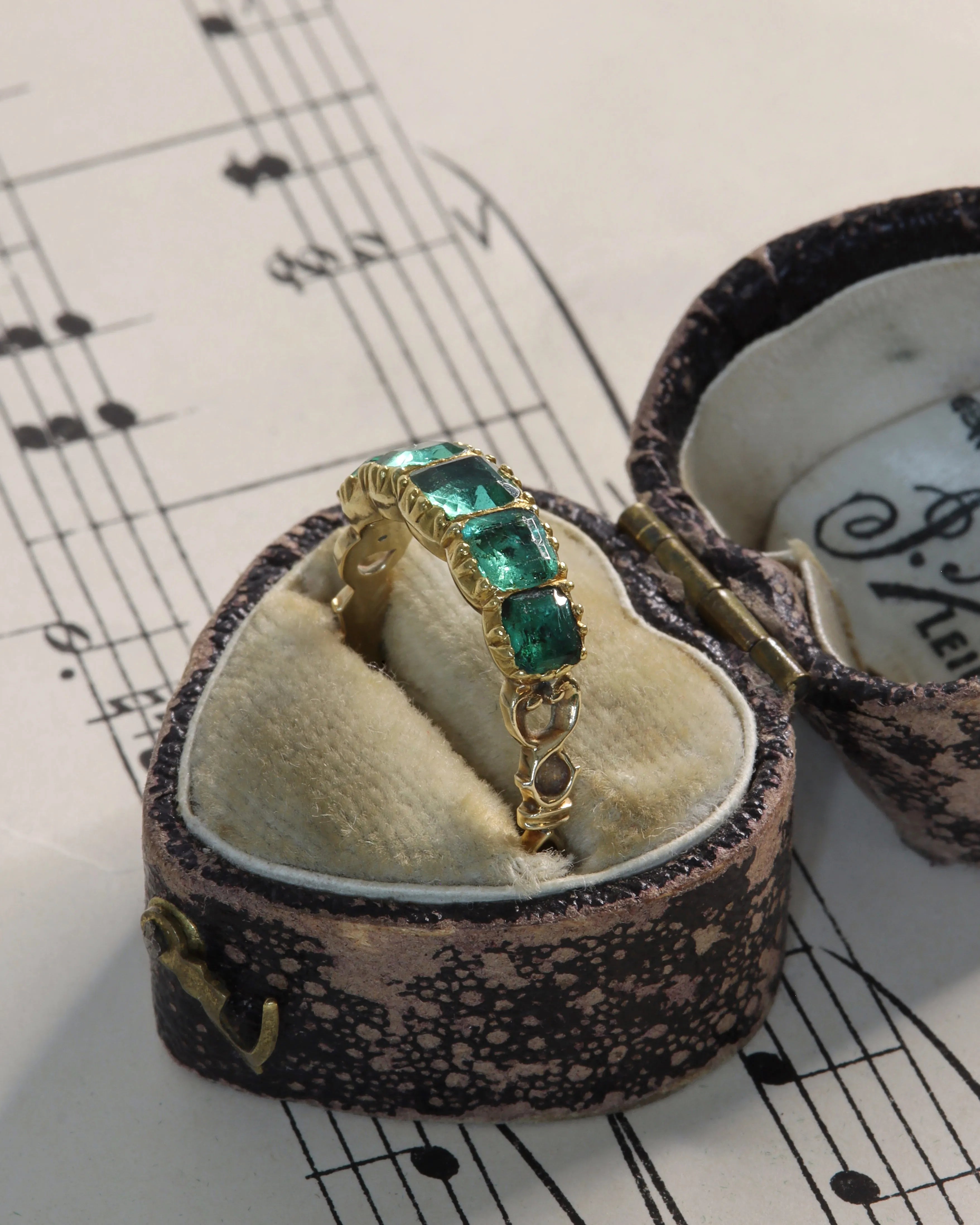 Antique Georgian Emerald Five Stone Ring