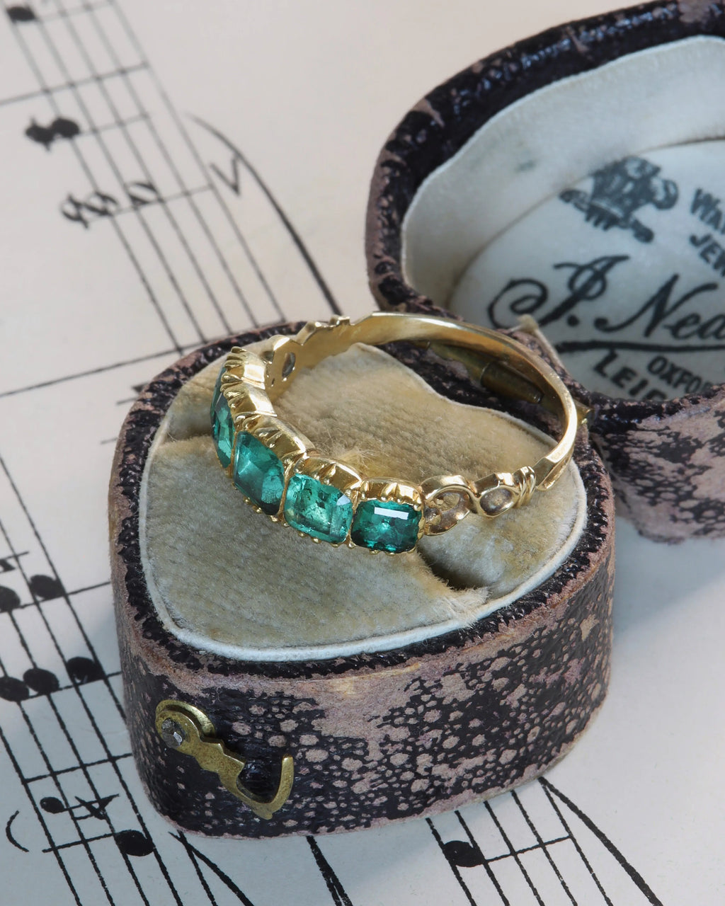Antique Georgian Emerald Five Stone Ring