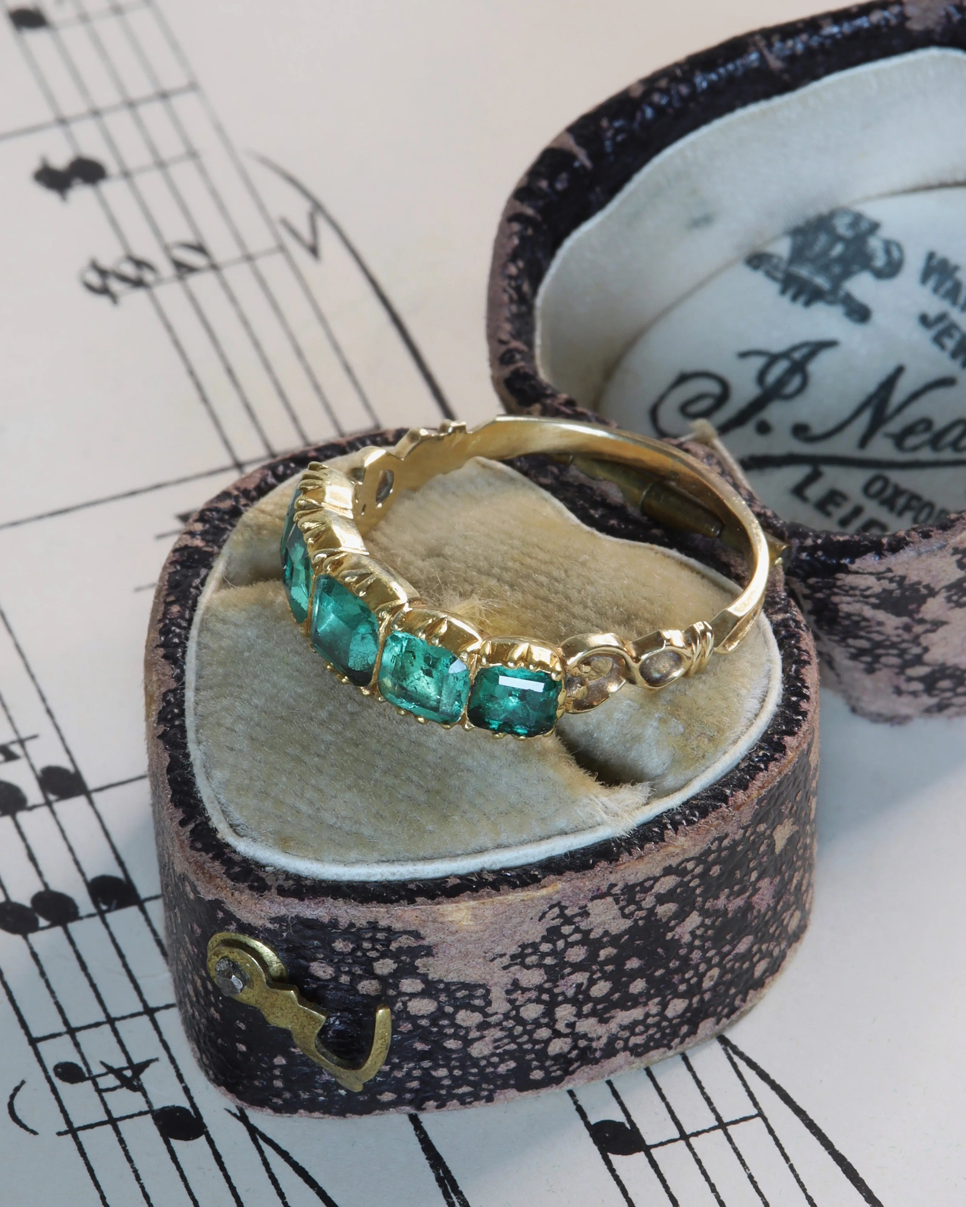 Antique Georgian Emerald Five Stone Ring