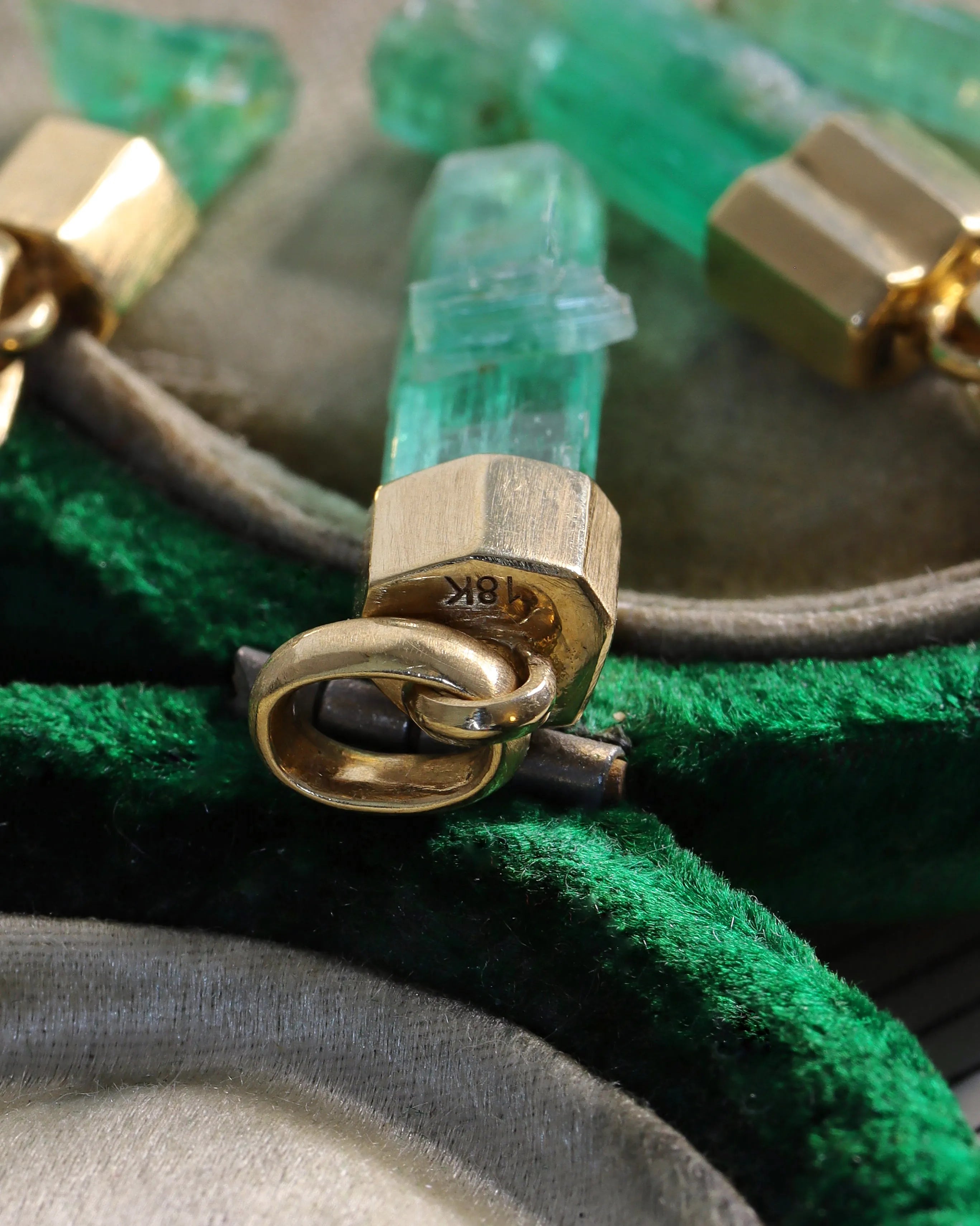 Raw Emerald Charms in 18ct Yellow Gold – Each one is unique!