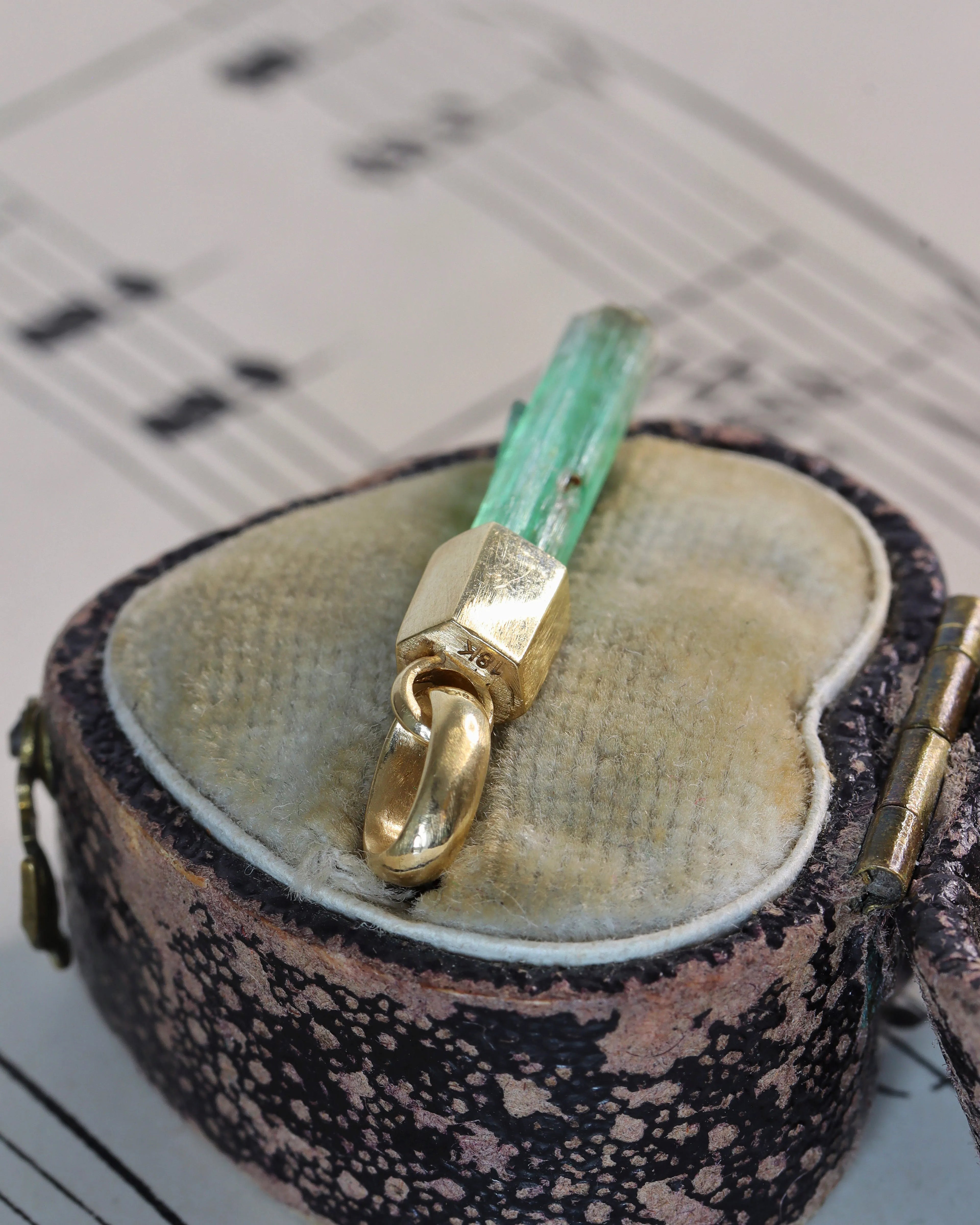 Raw Emerald Charms in 18ct Yellow Gold – Each one is unique!
