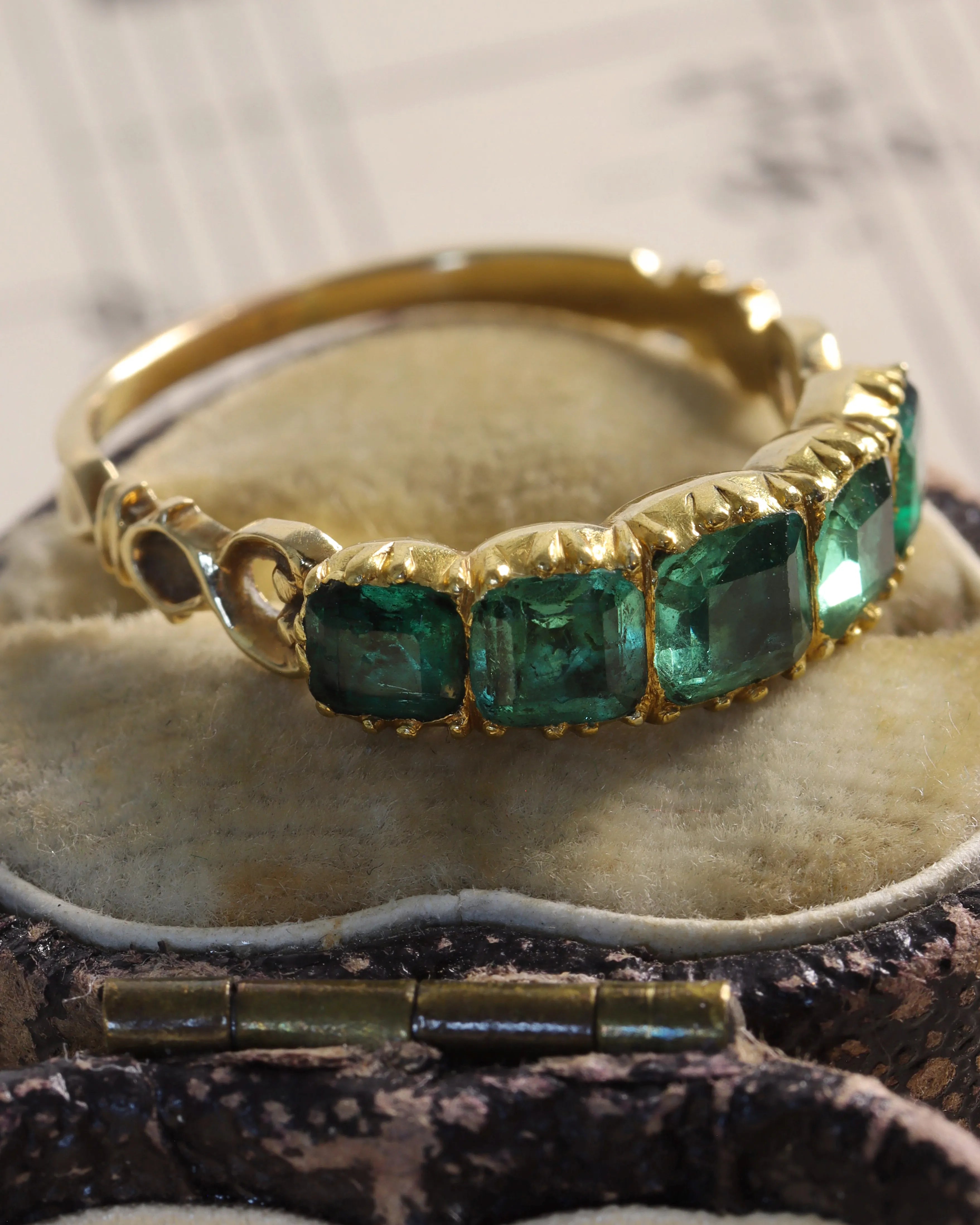 Antique Georgian Emerald Five Stone Ring