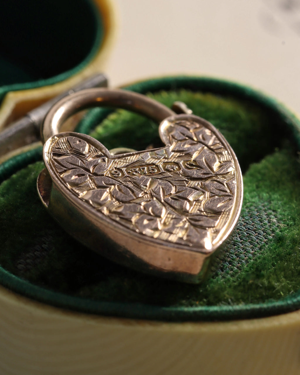 Antique Victorian Gold Heart Padlock Clasp Charm