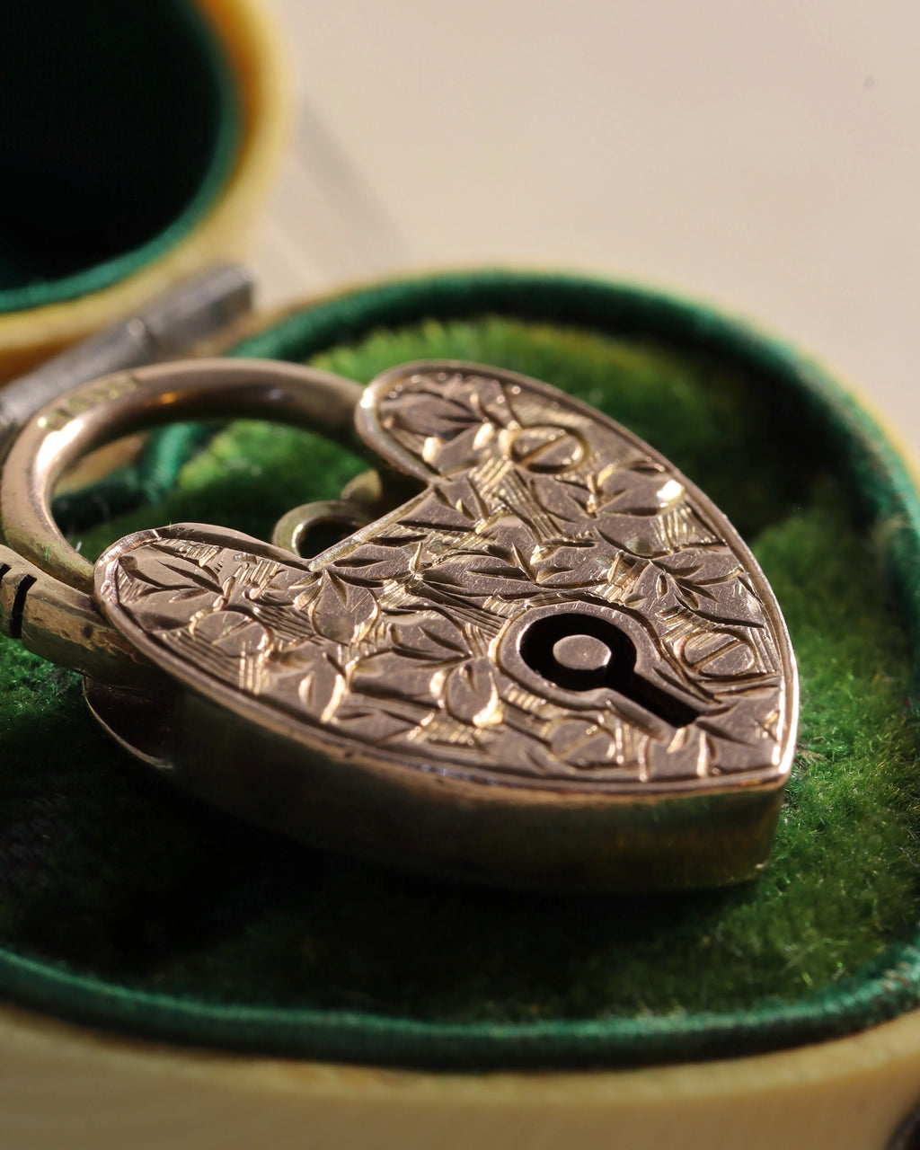Antique Victorian Gold Heart Padlock Clasp Charm