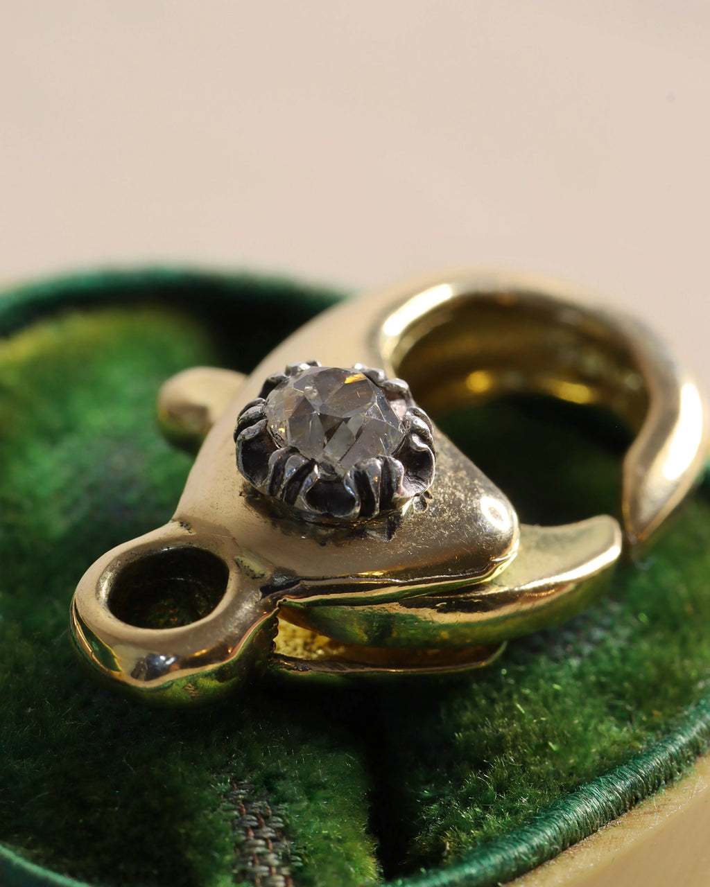 Chubby 18ct Yellow Lobster Clasp With Victorian Old-Cut Diamond Detail