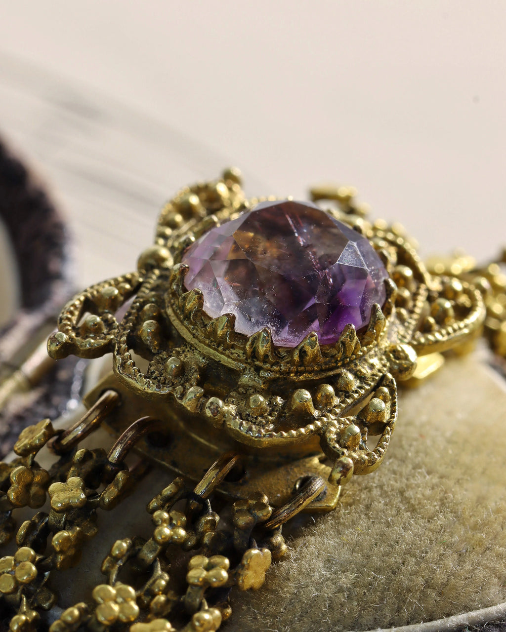 Antique Georgian Foiled Amethyst Rivière Necklace